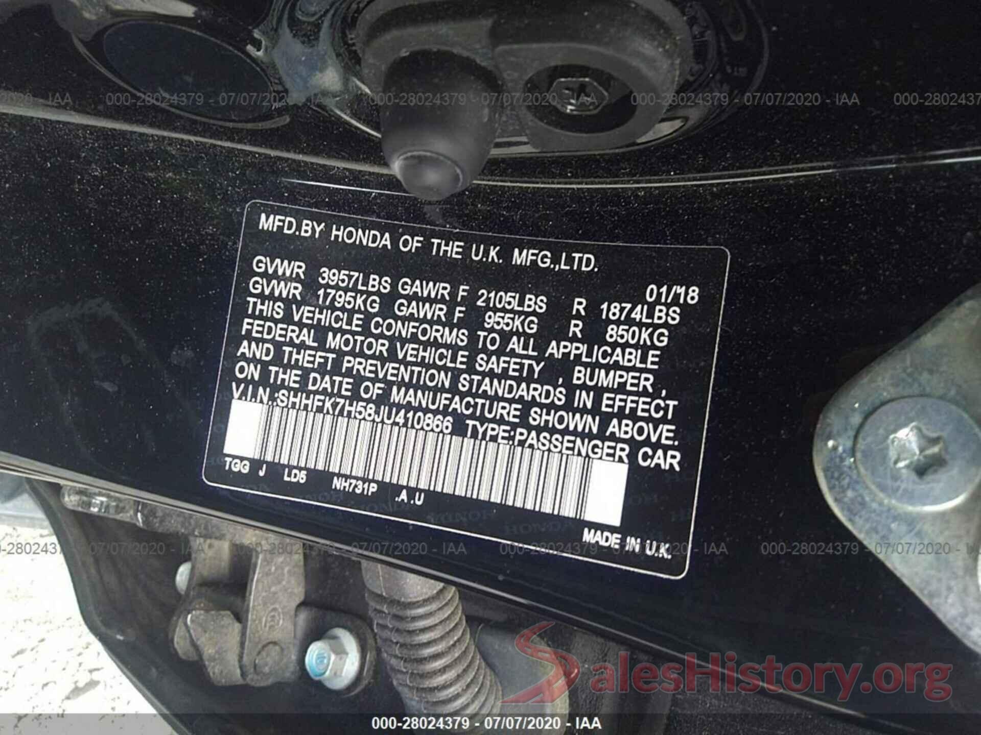 SHHFK7H58JU410866 2018 Honda Civic