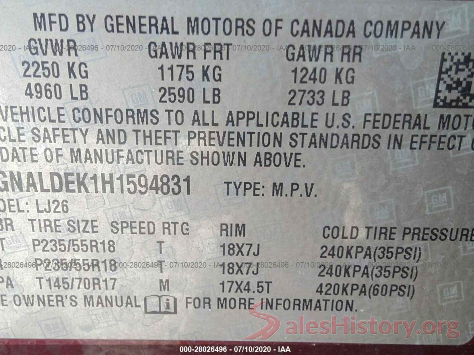 2GNALDEK1H1594831 2017 CHEVROLET EQUINOX