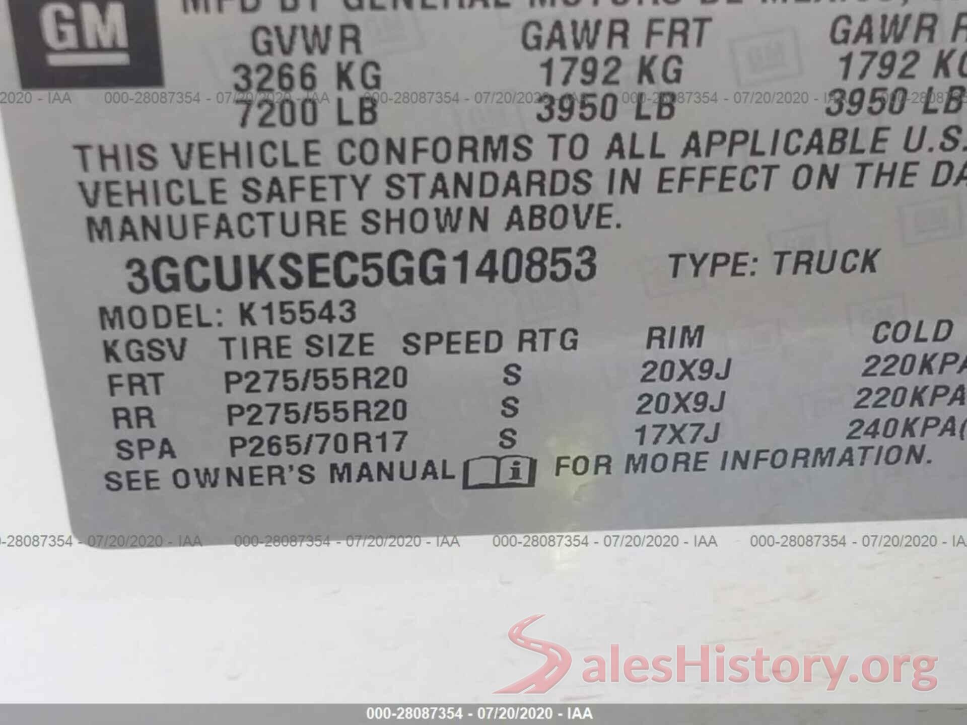 3GCUKSEC5GG140853 2016 Chevrolet Silverado