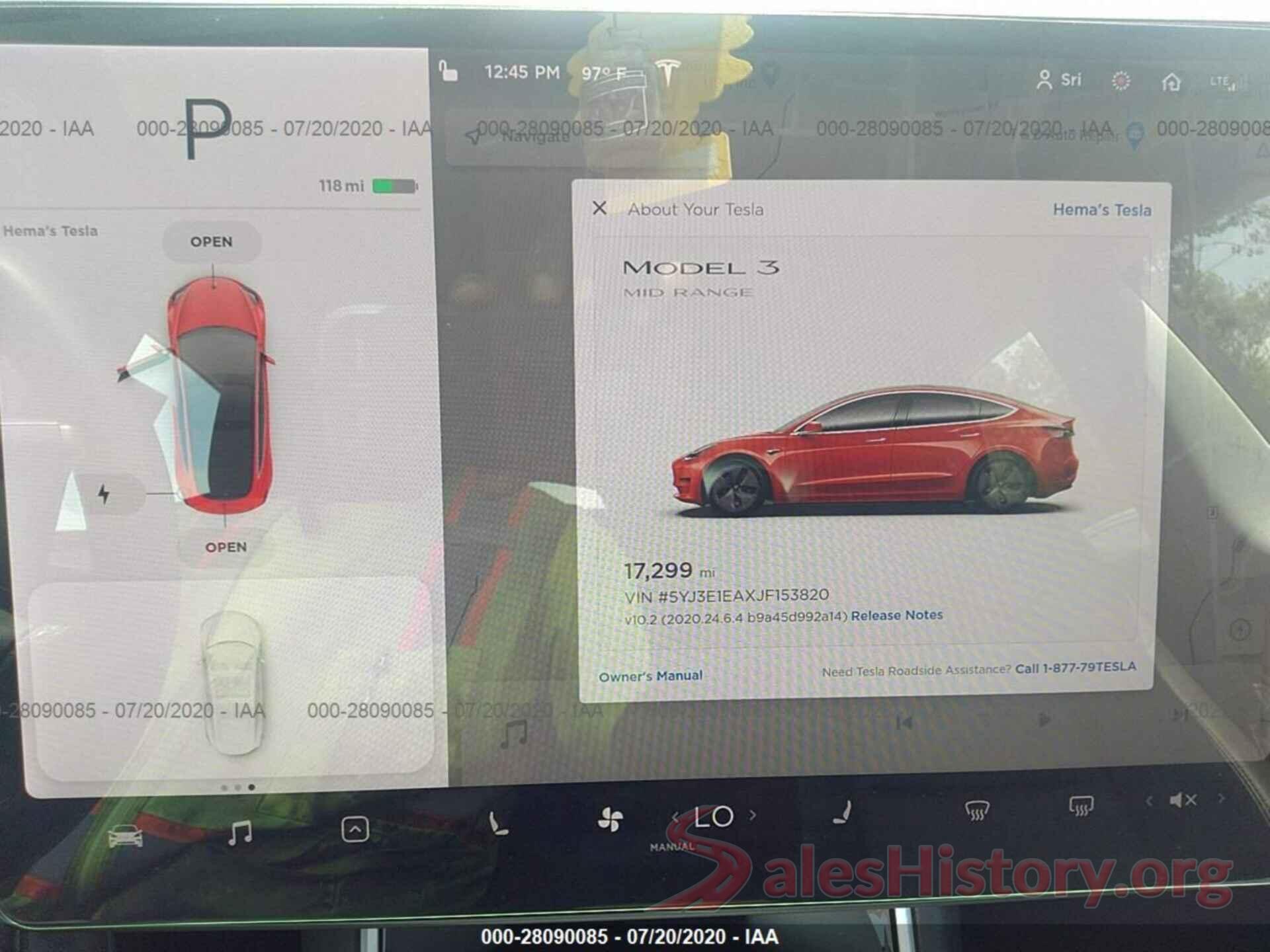 5YJ3E1EAXJF153820 2018 Tesla Model 3