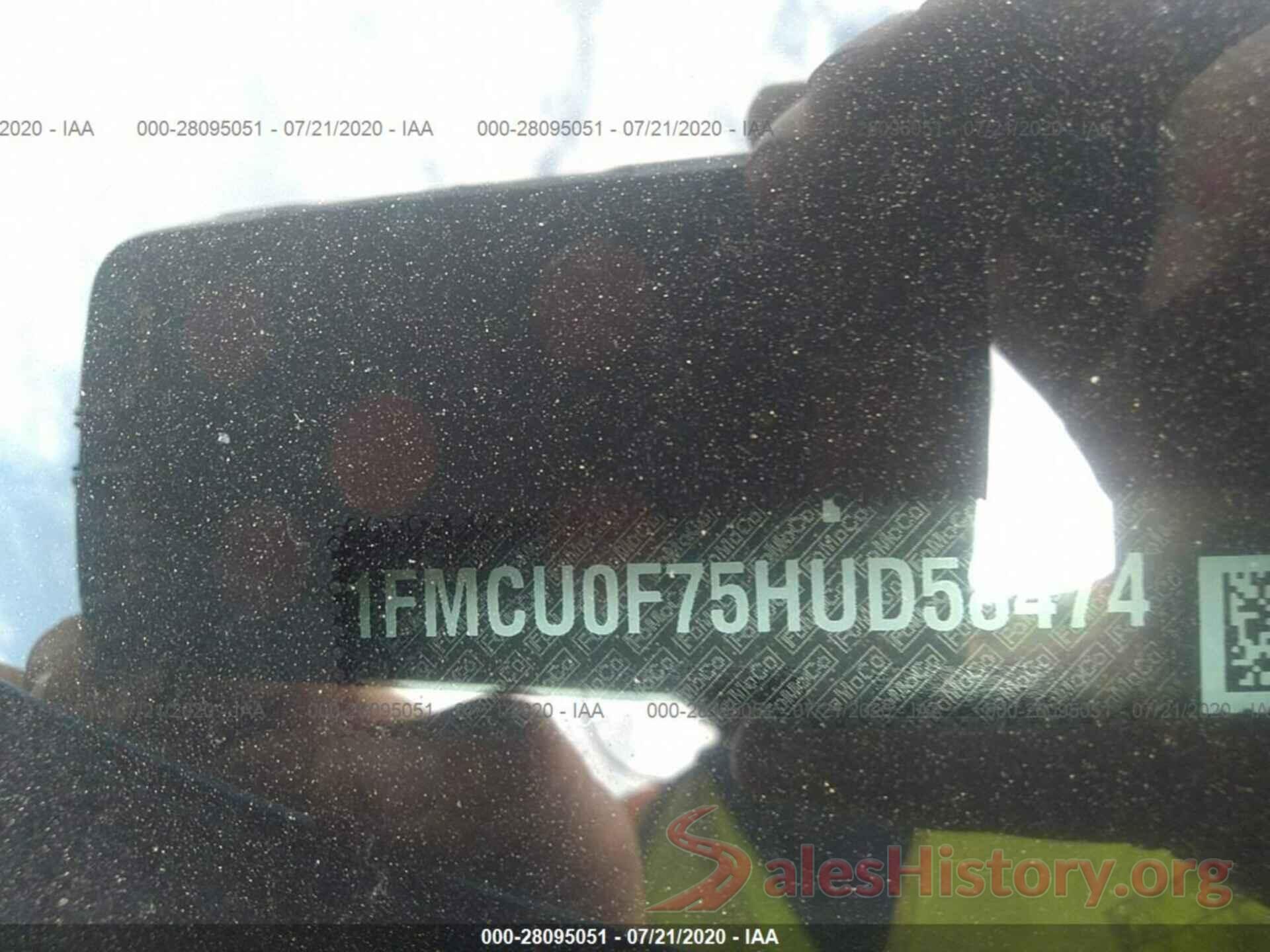 1FMCU0F75HUD58474 2017 Ford Escape