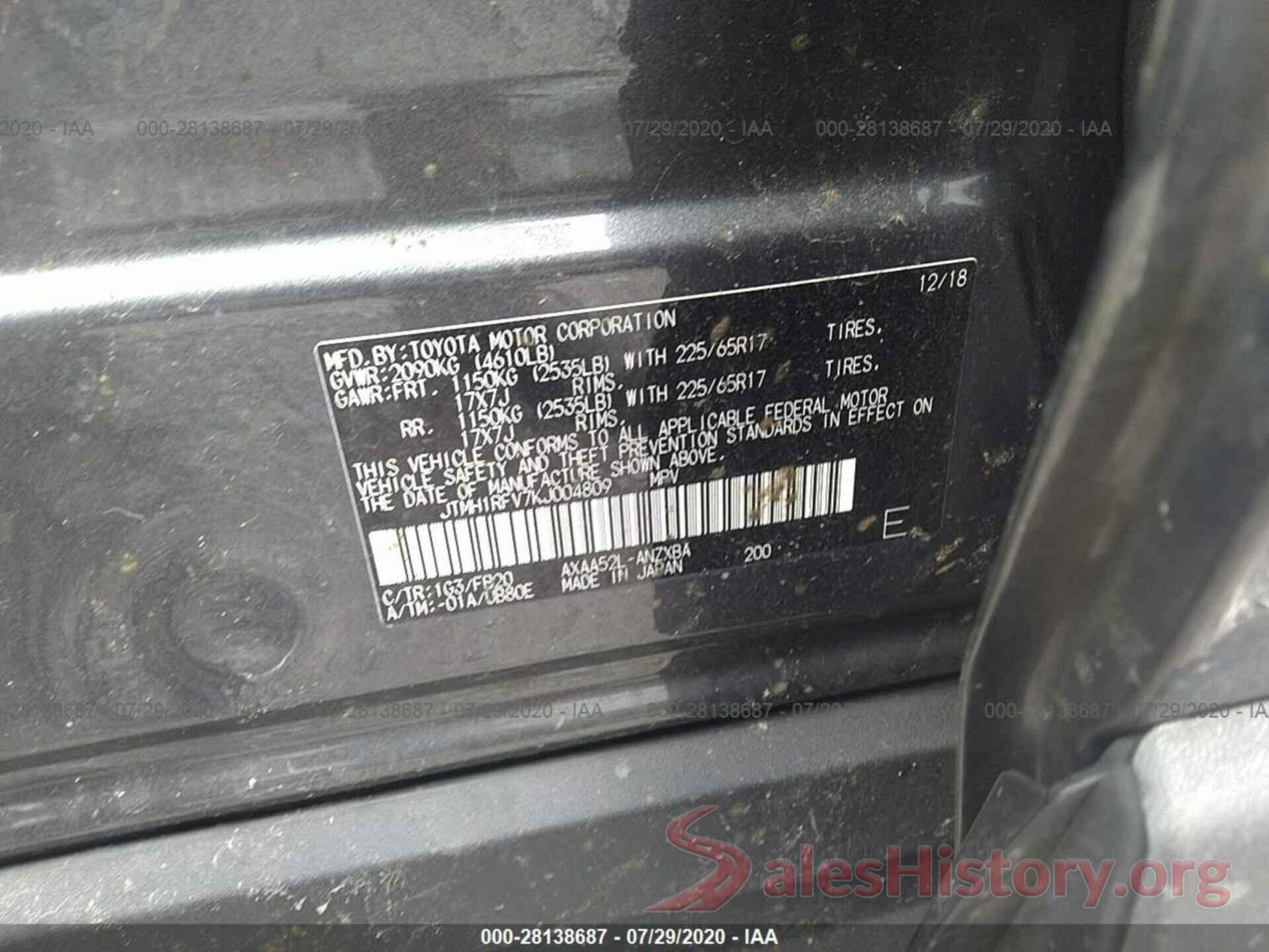 JTMH1RFV7KJ004809 2019 TOYOTA RAV4