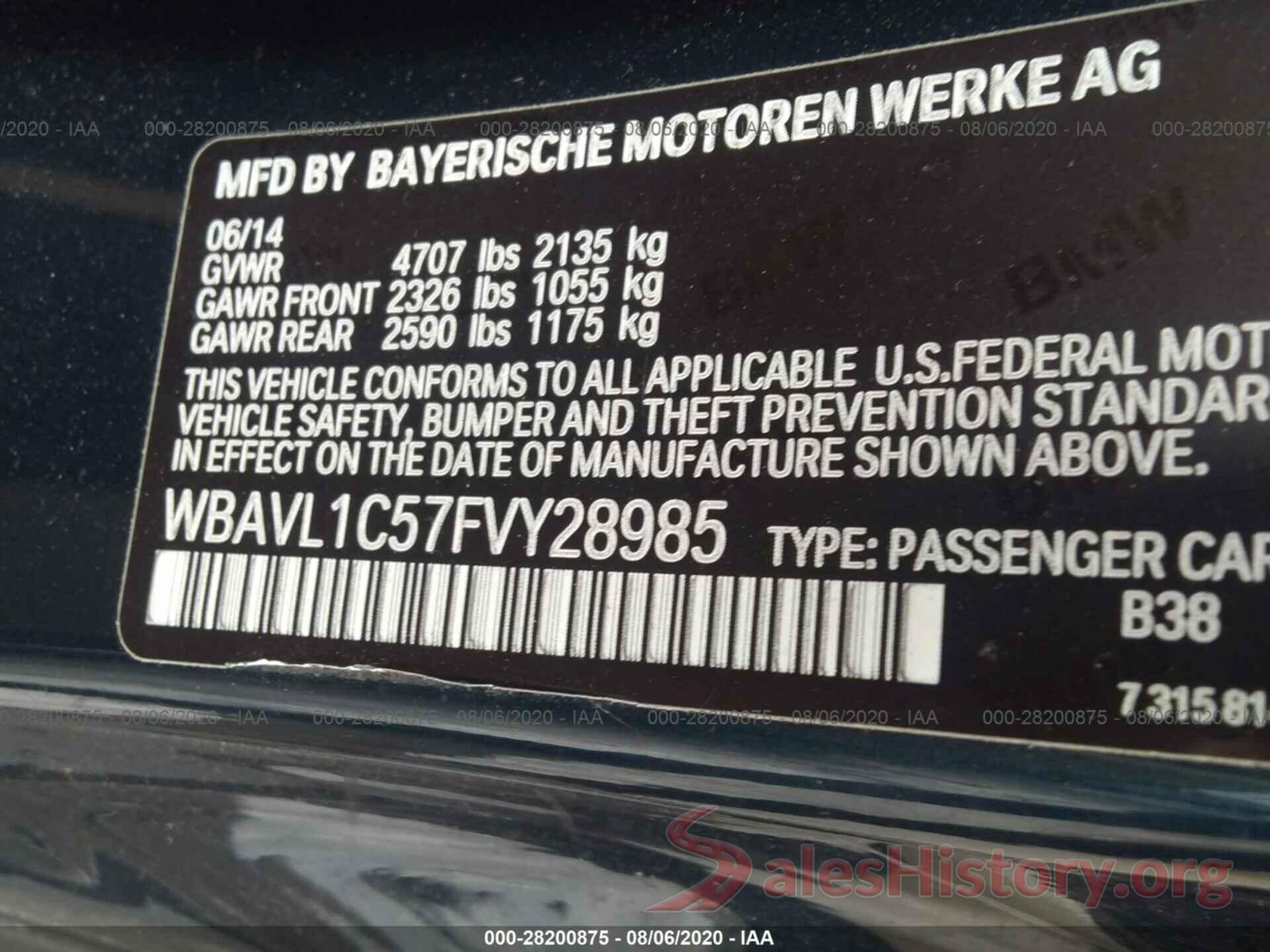 WBAVL1C57FVY28985 2015 BMW X1