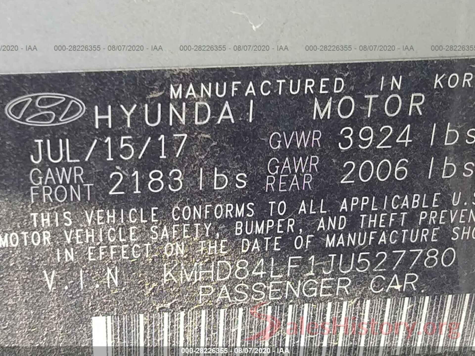 KMHD84LF1JU527780 2018 HYUNDAI ELANTRA