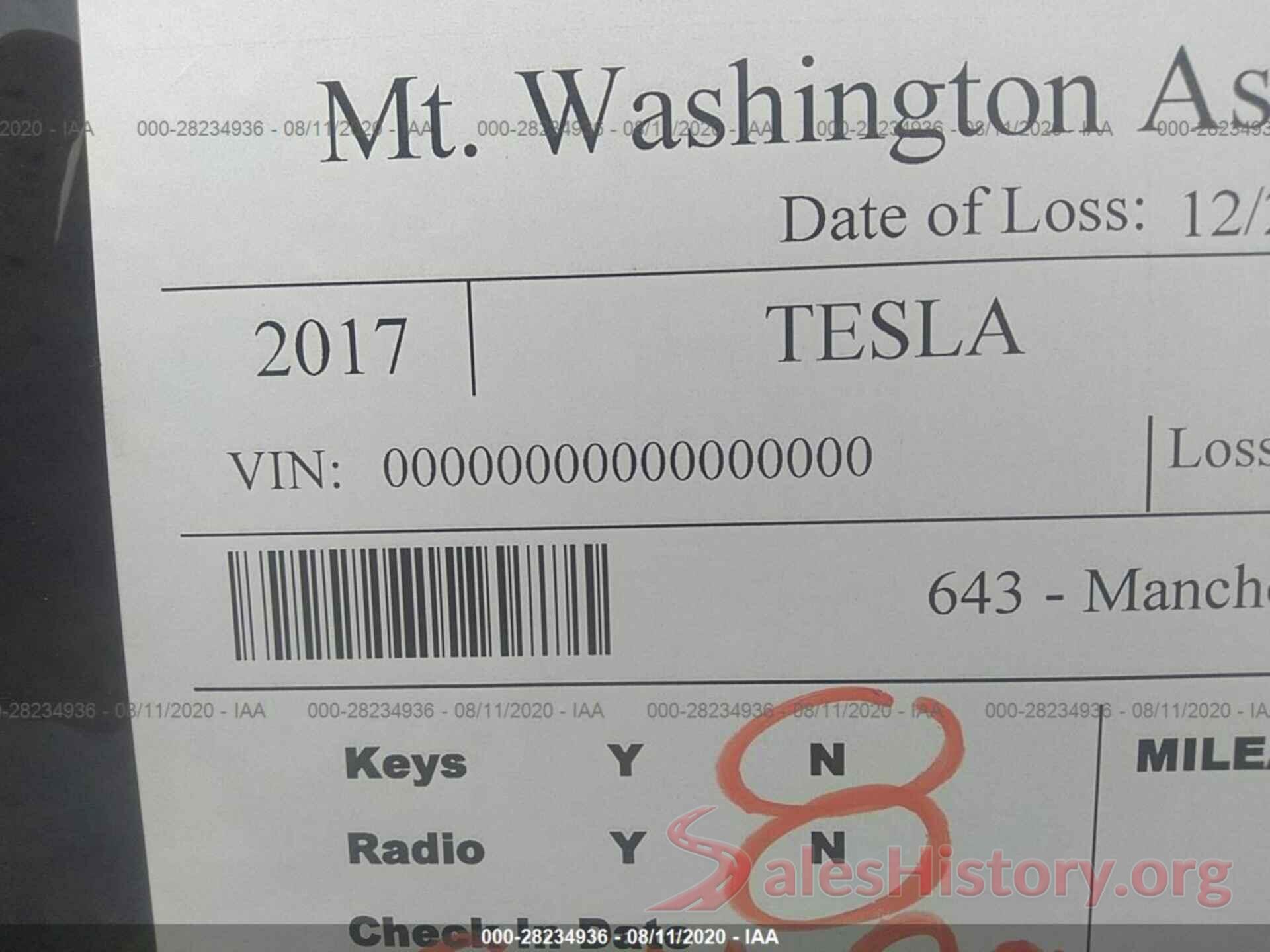 5YJXCDE42HF055829 2017 TESLA MODEL X