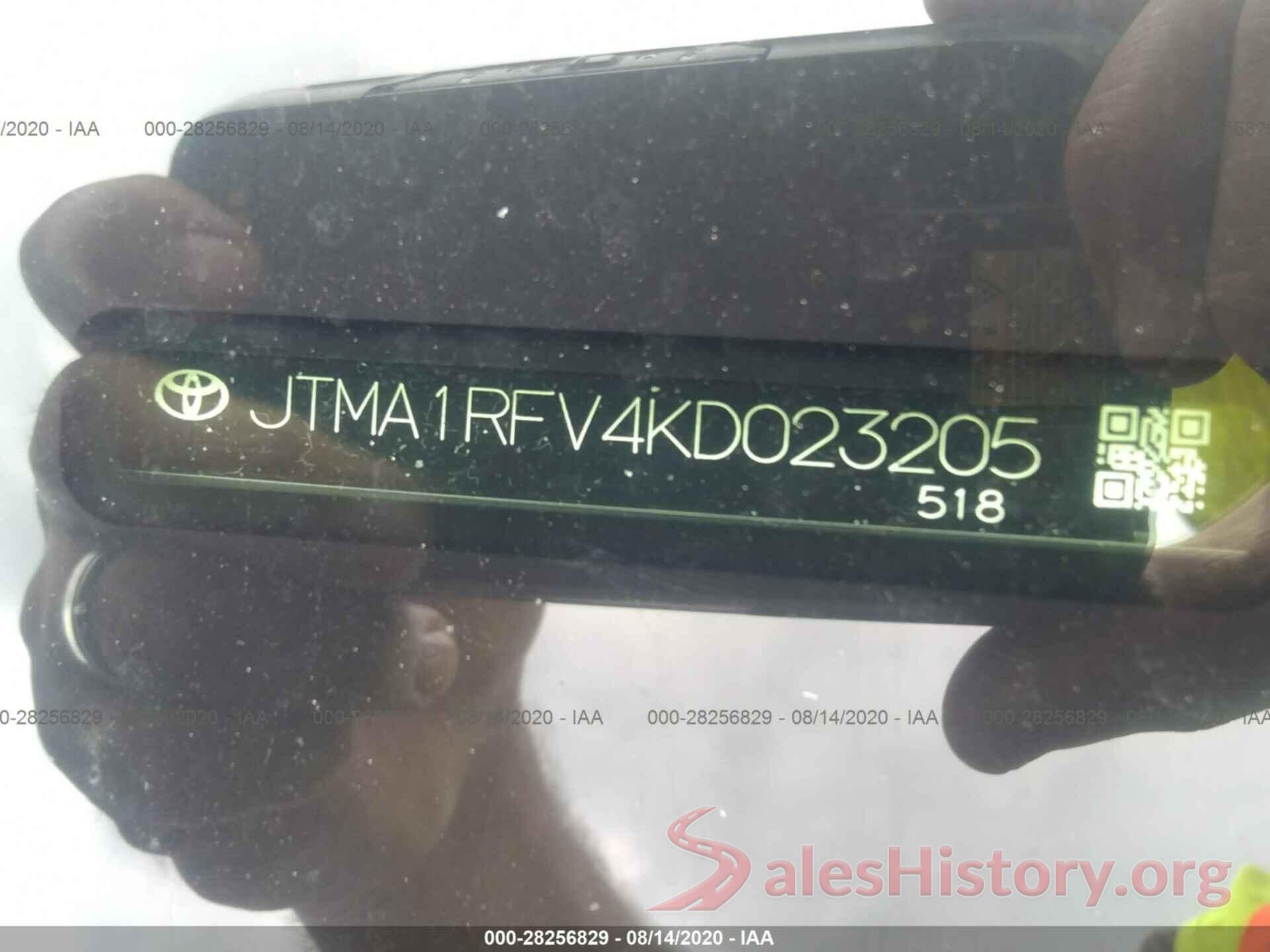 JTMA1RFV4KD023205 2019 TOYOTA RAV4