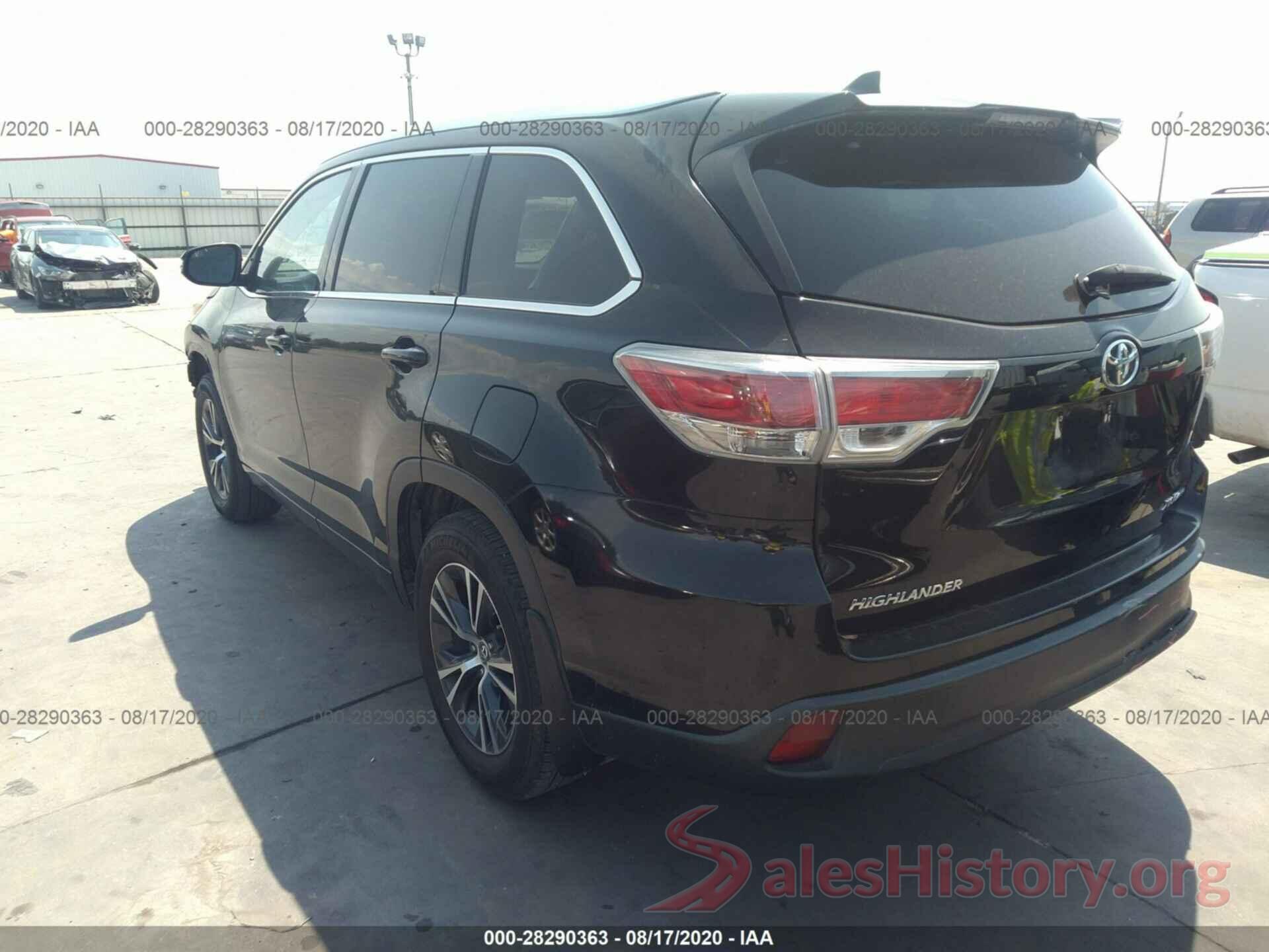 5TDJKRFH6GS243884 2016 TOYOTA HIGHLANDER