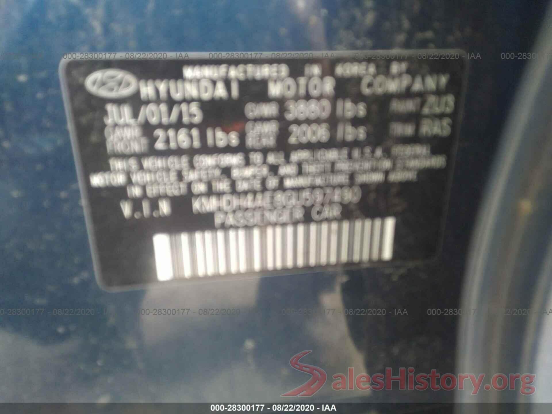 KMHDH4AE8GU597490 2016 HYUNDAI ELANTRA