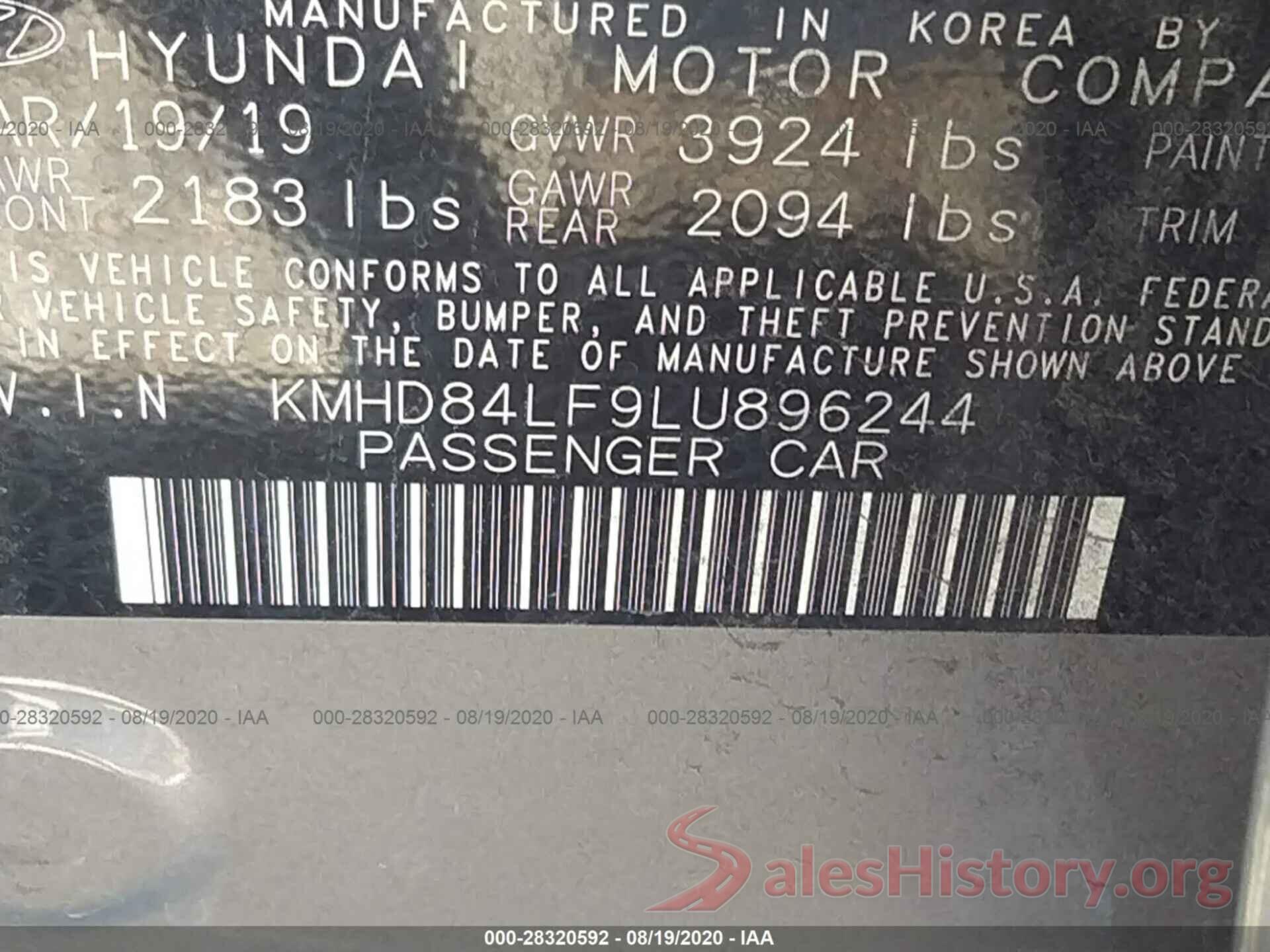 KMHD84LF9LU896244 2020 HYUNDAI ELANTRA