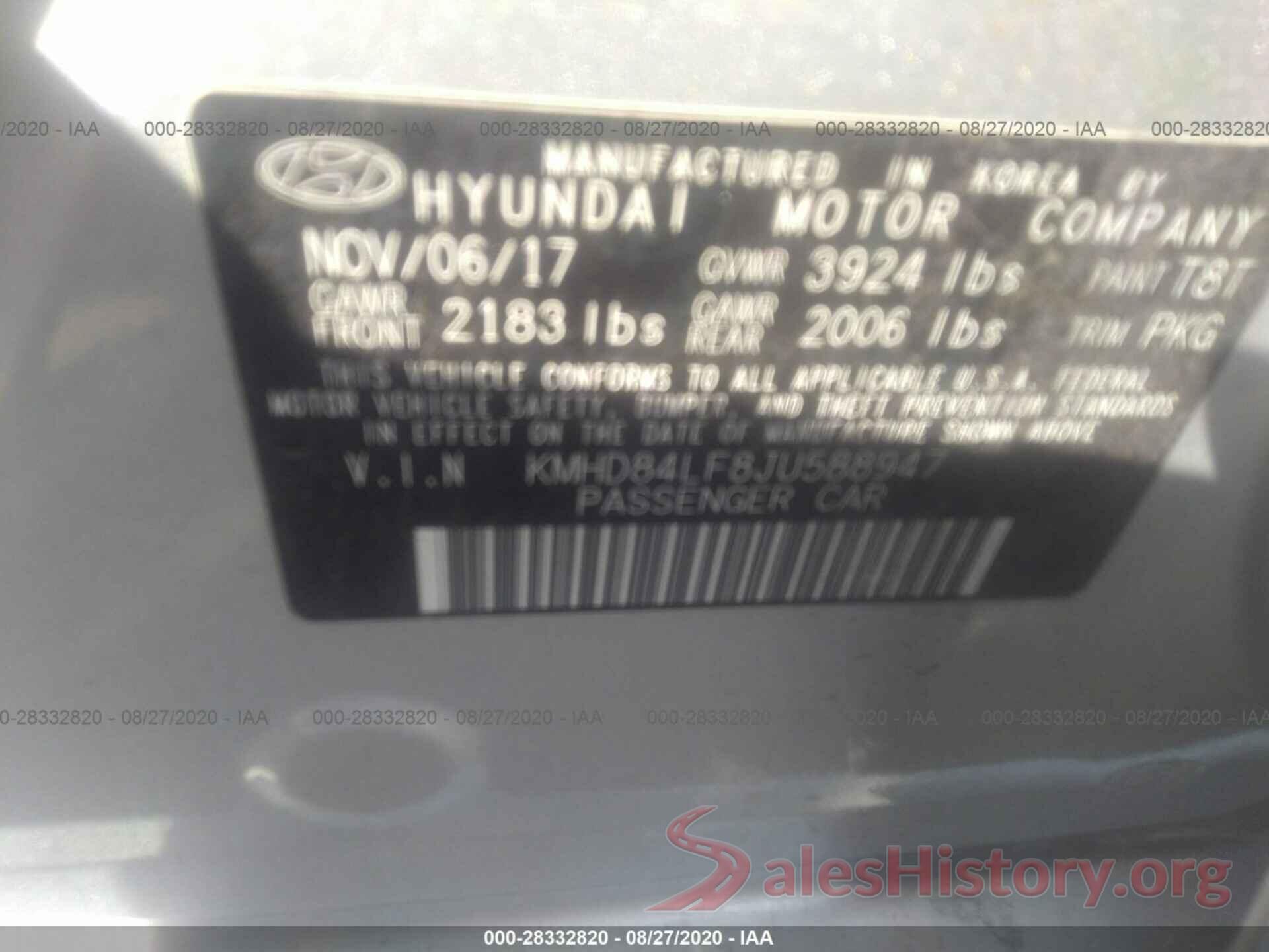 KMHD84LF8JU588947 2018 HYUNDAI ELANTRA