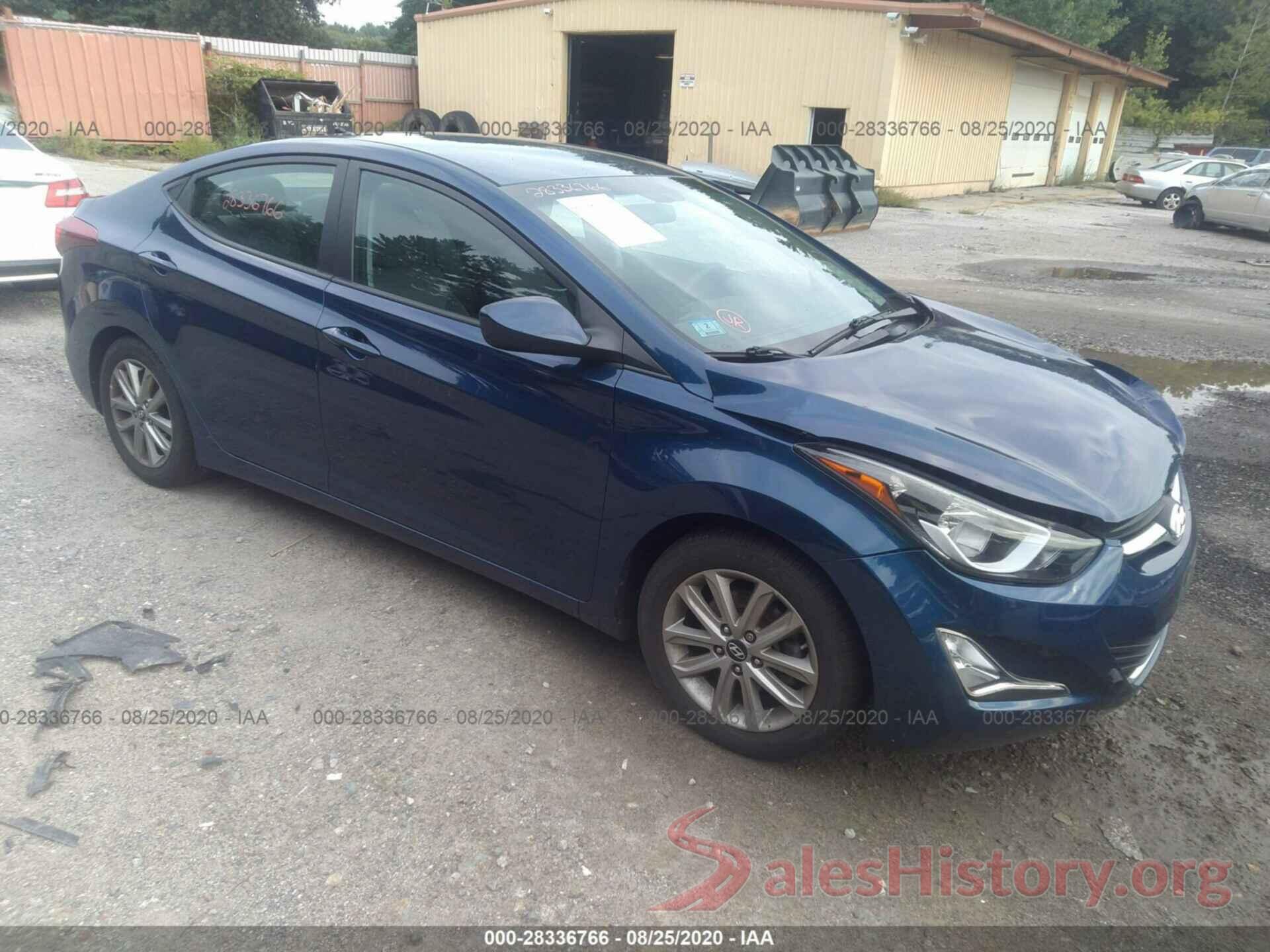 5NPDH4AE4GH654170 2016 HYUNDAI ELANTRA