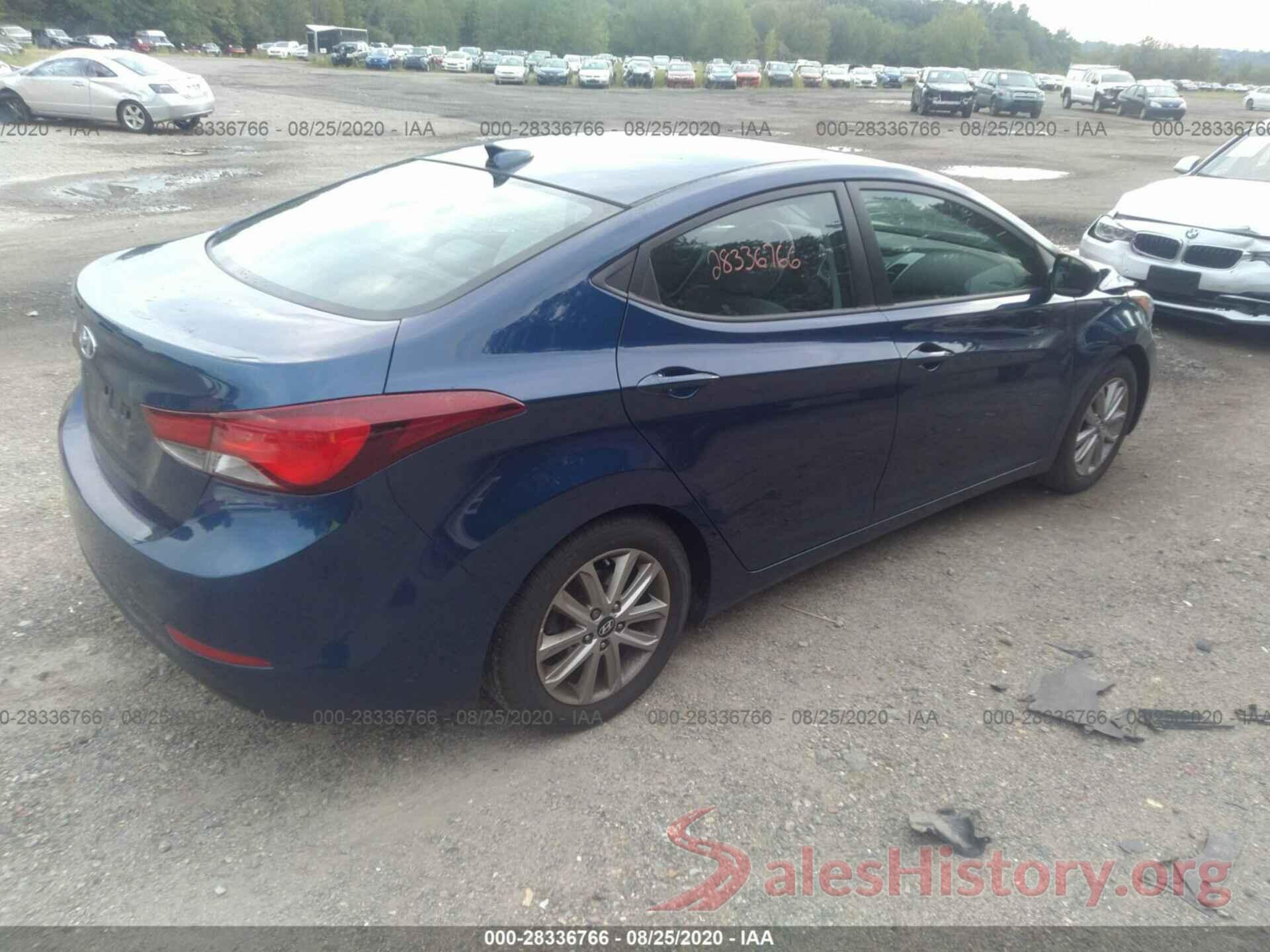 5NPDH4AE4GH654170 2016 HYUNDAI ELANTRA