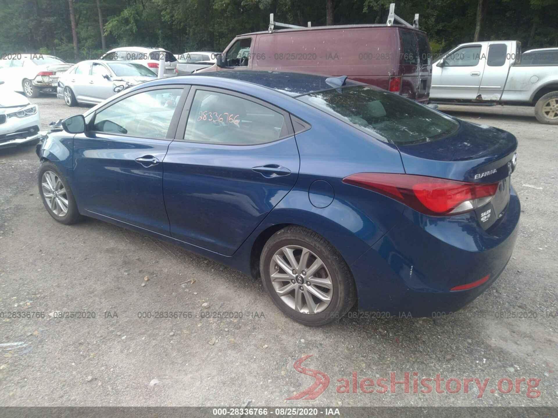 5NPDH4AE4GH654170 2016 HYUNDAI ELANTRA