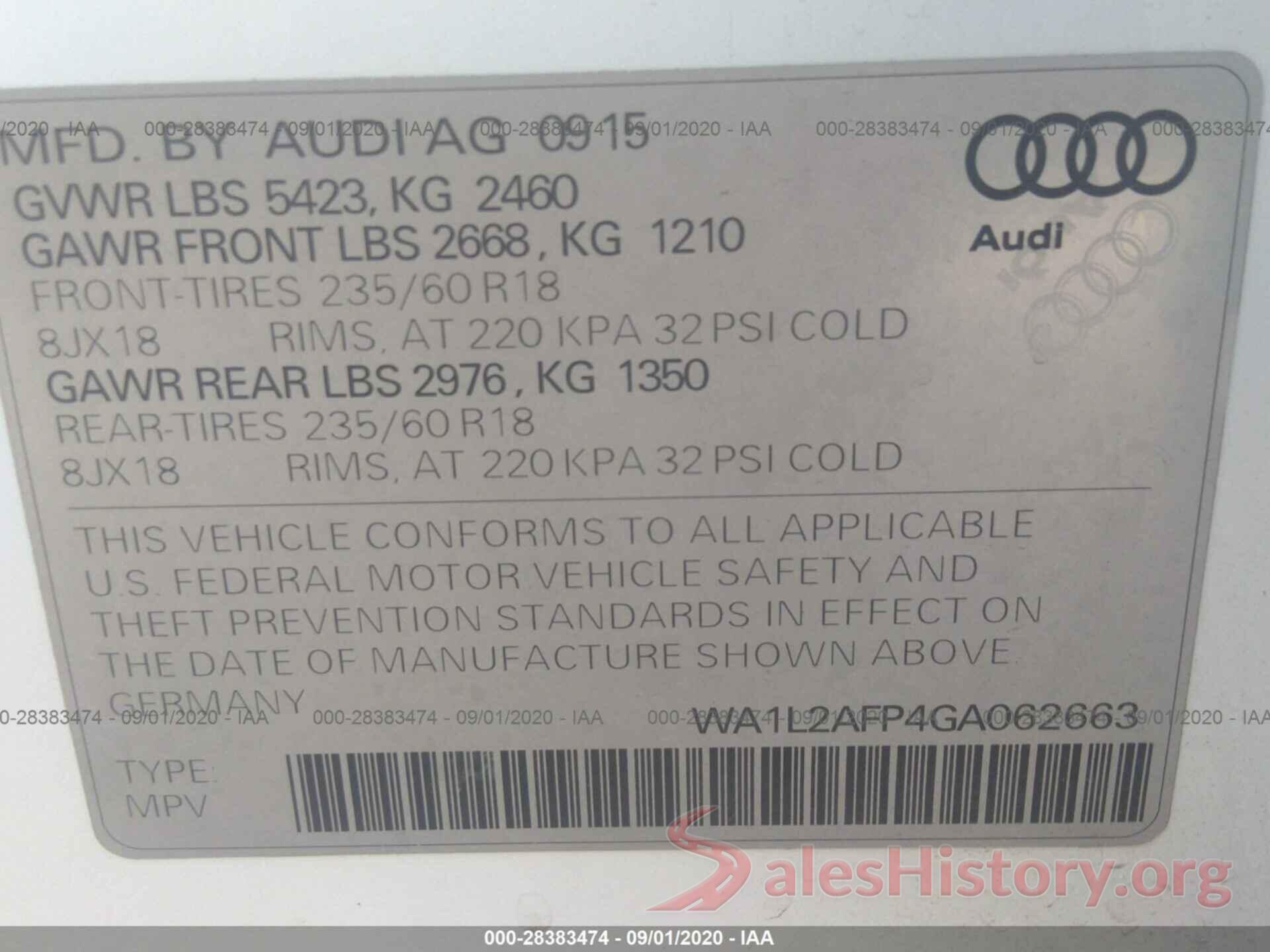 WA1L2AFP4GA062663 2016 AUDI Q5