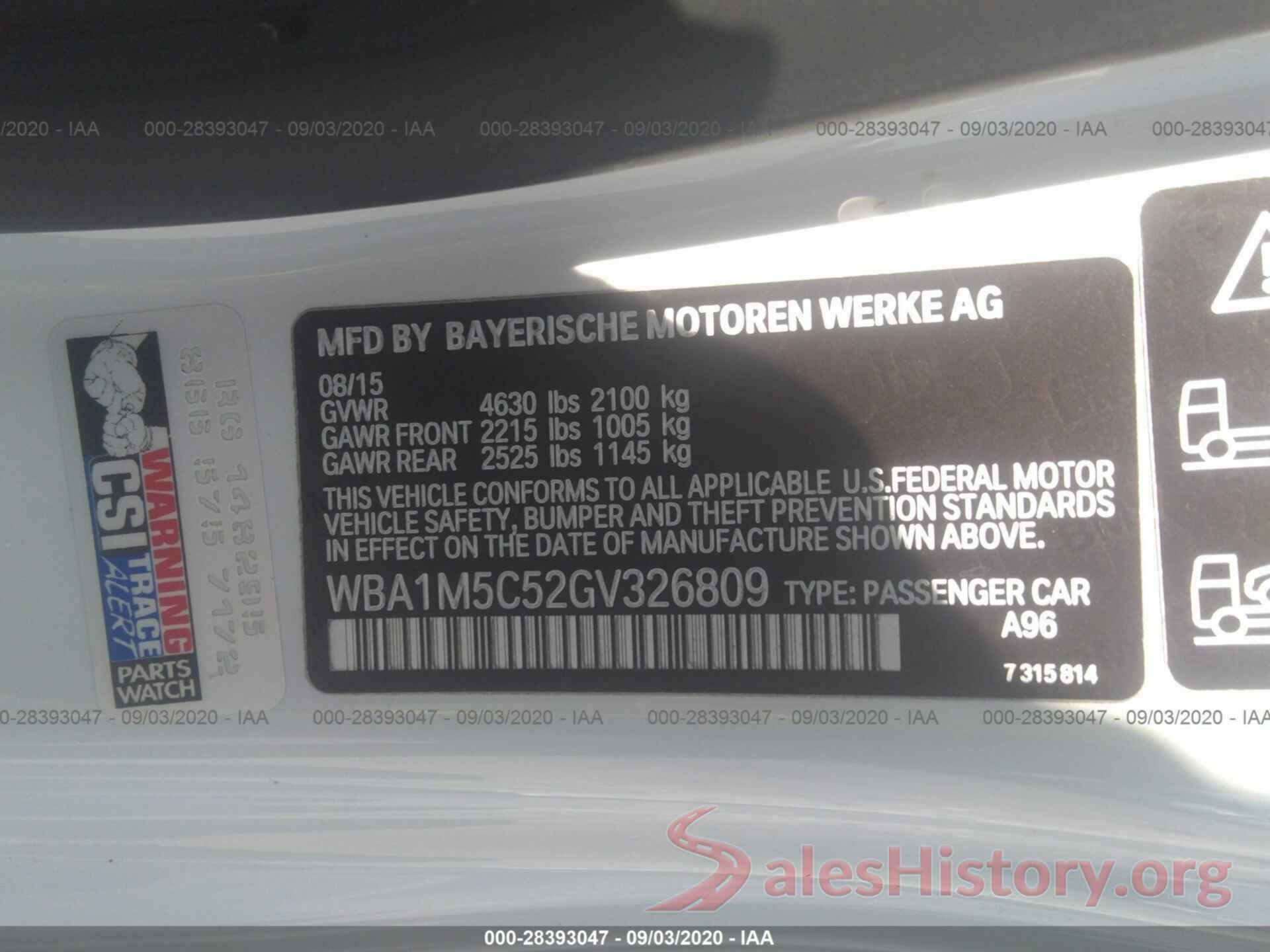 WBA1M5C52GV326809 2016 BMW 2 SERIES