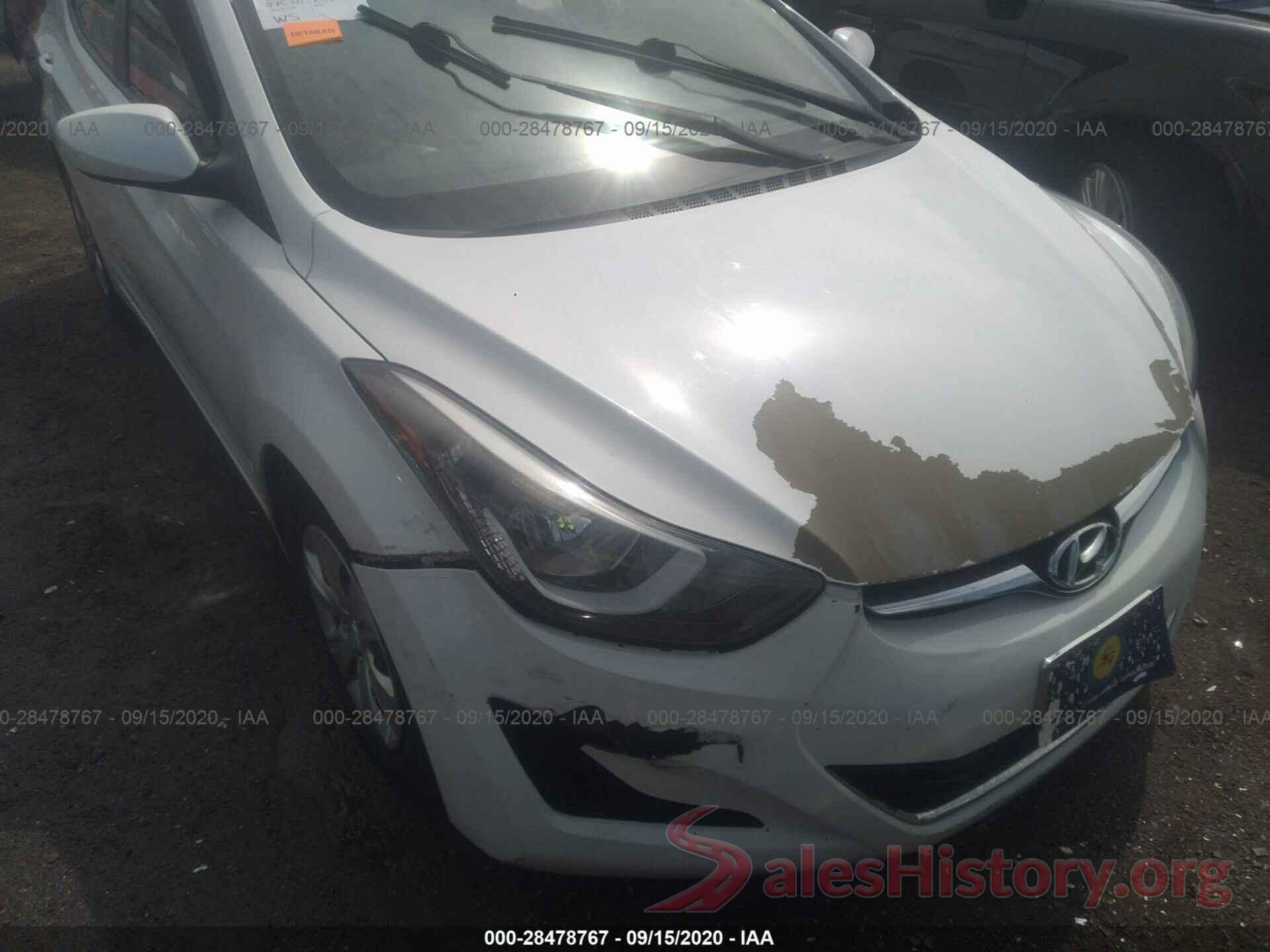 5NPDH4AE8GH676527 2016 HYUNDAI ELANTRA