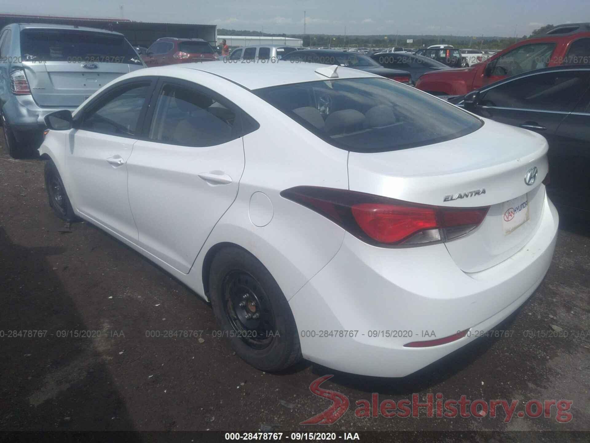 5NPDH4AE8GH676527 2016 HYUNDAI ELANTRA