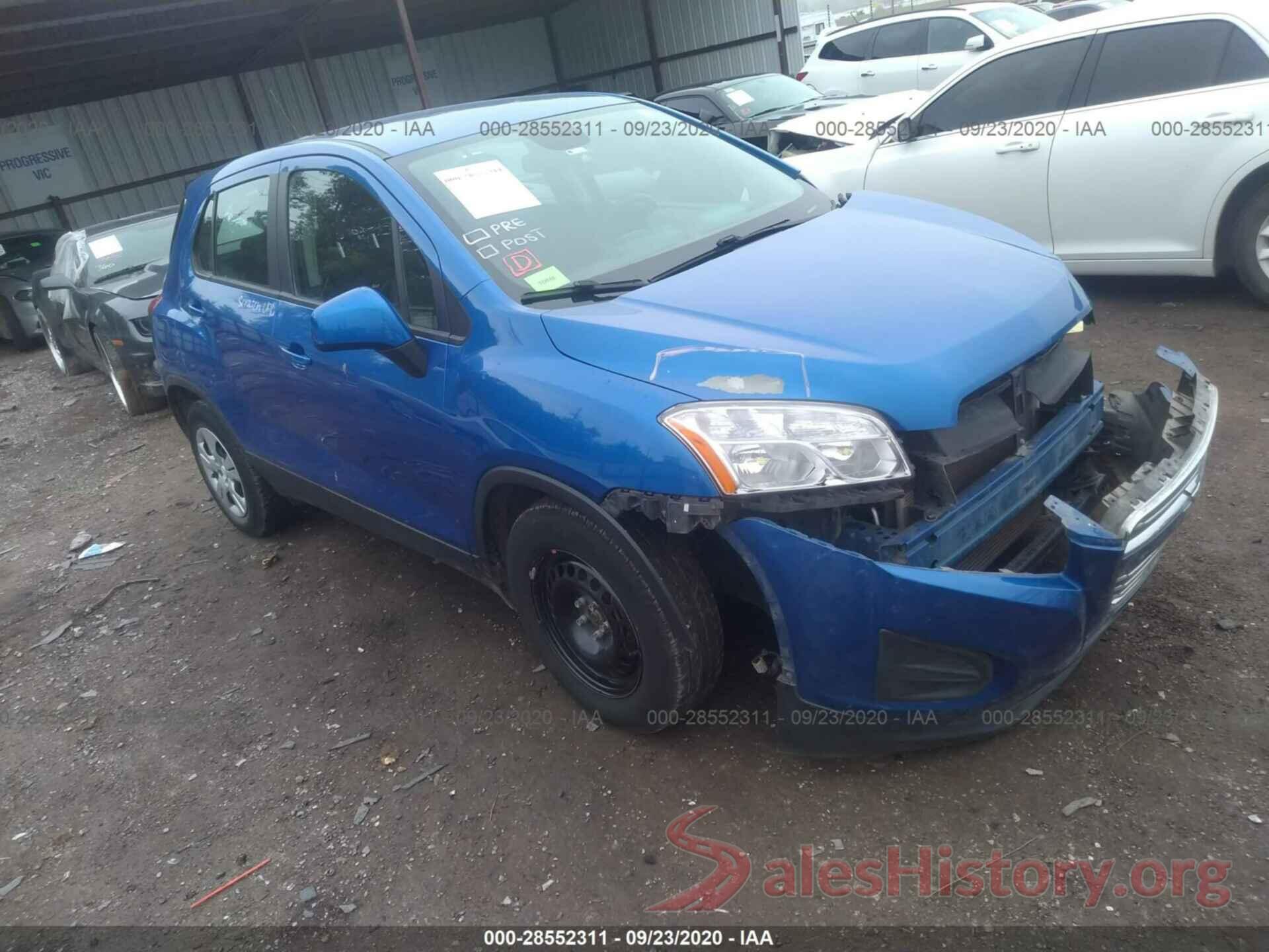 KL7CJKSB9GB572295 2016 CHEVROLET TRAX