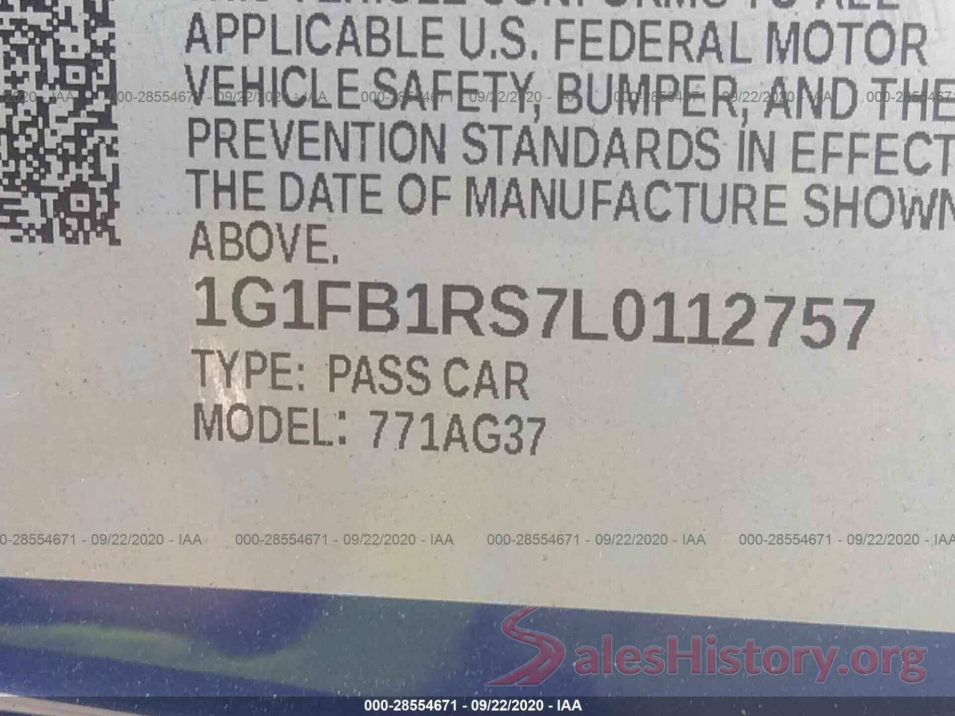 1G1FB1RS7L0112757 2020 CHEVROLET CAMARO