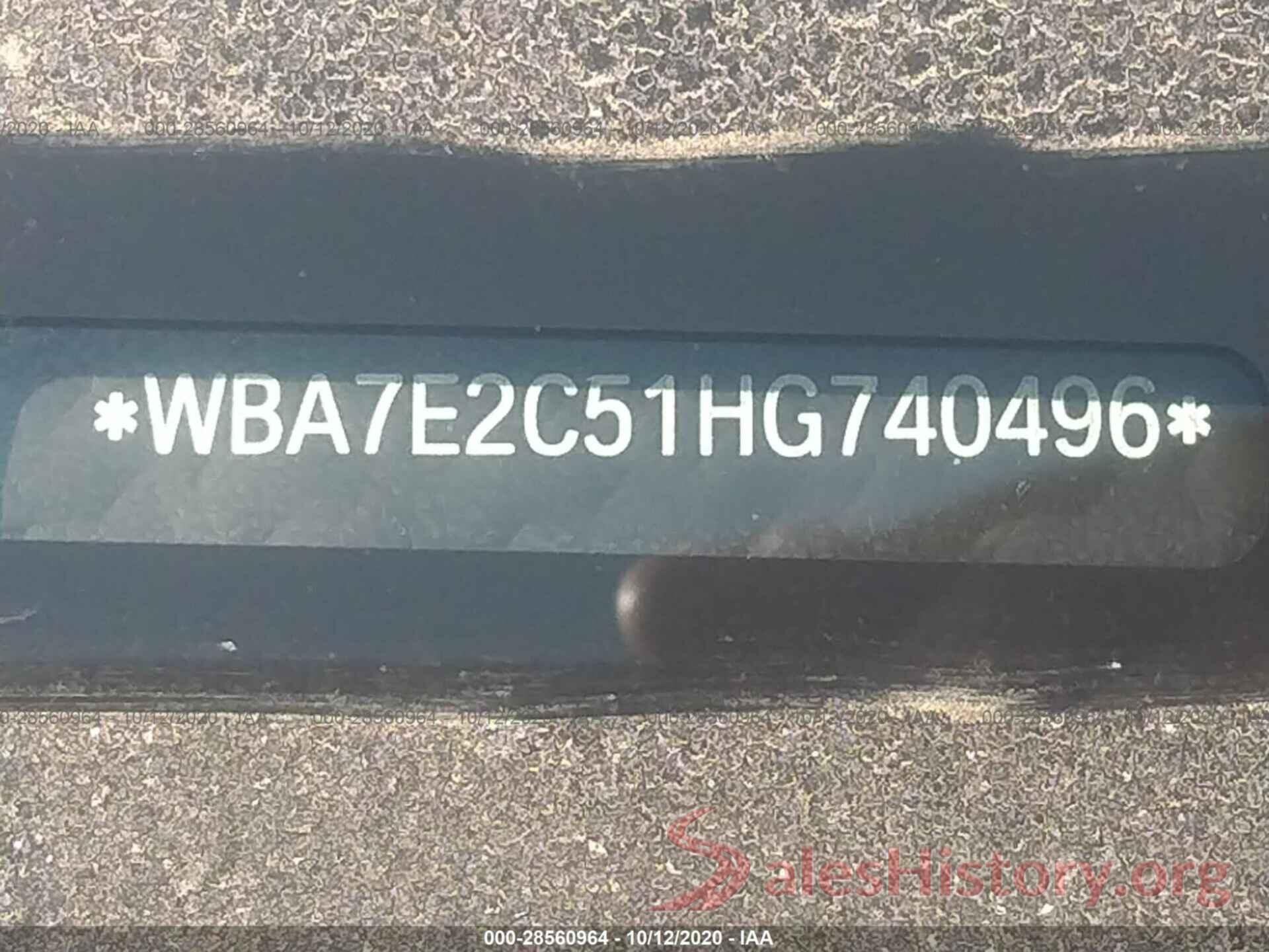 WBA7E2C51HG740496 2017 BMW 7 SERIES