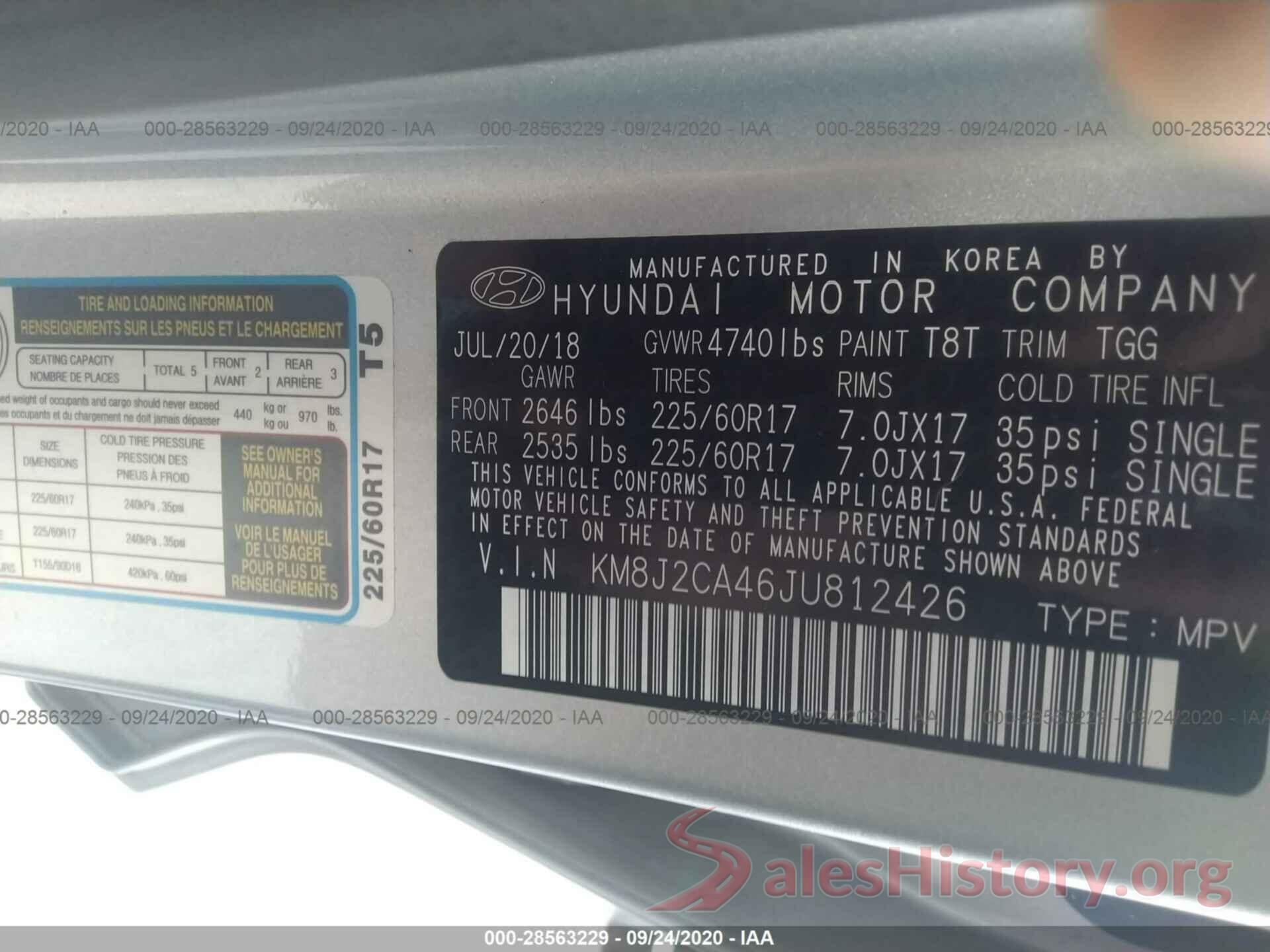 KM8J2CA46JU812426 2018 HYUNDAI TUCSON