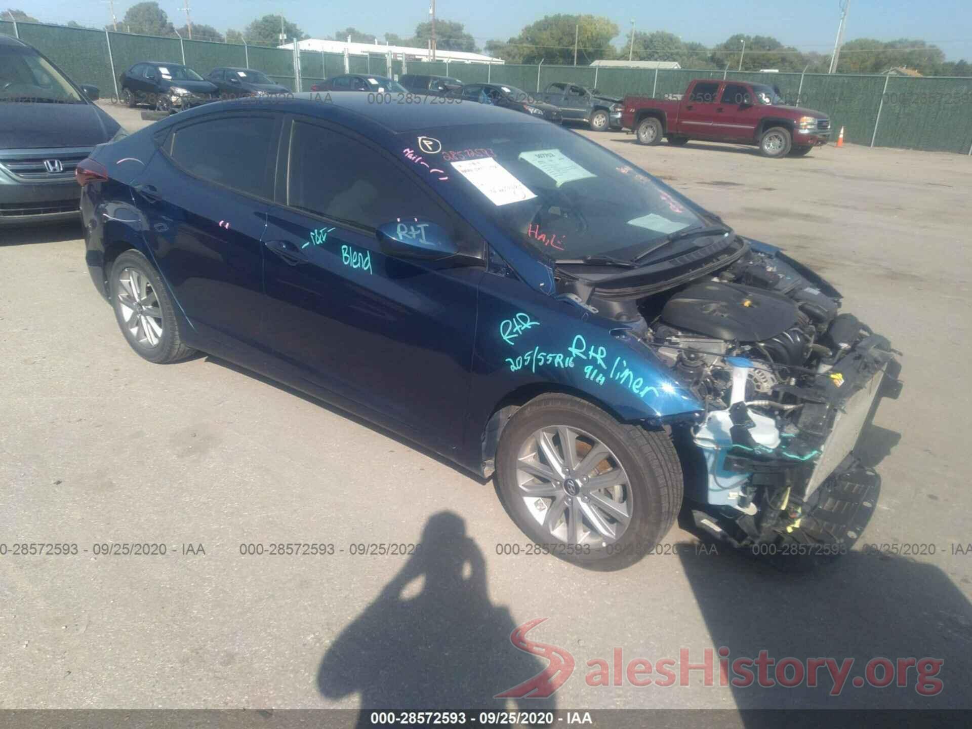 5NPDH4AE2GH657410 2016 HYUNDAI ELANTRA