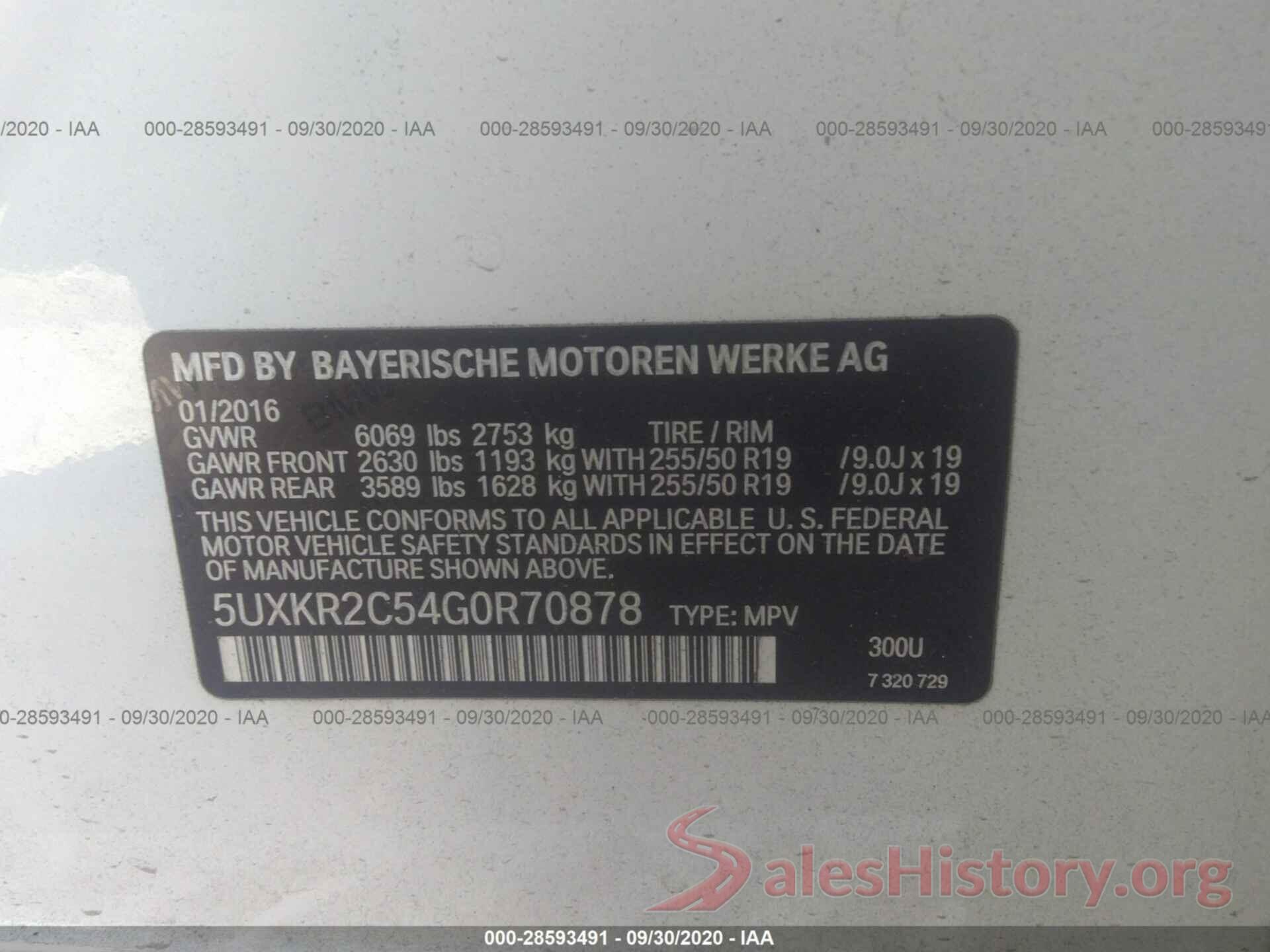 5UXKR2C54G0R70878 2016 BMW X5