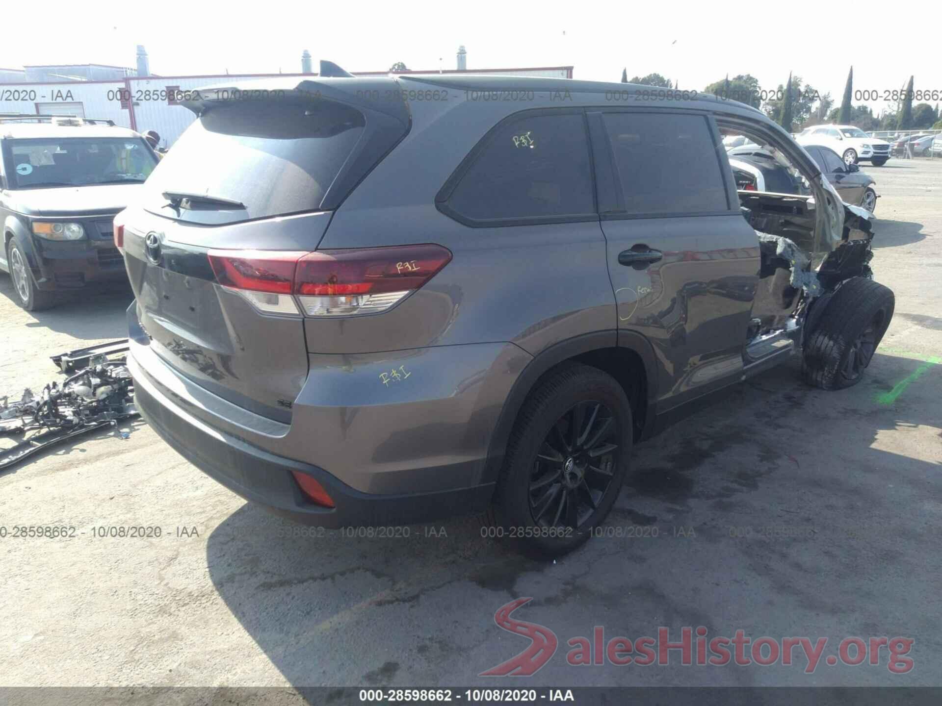 5TDKZRFH8KS321980 2019 TOYOTA HIGHLANDER