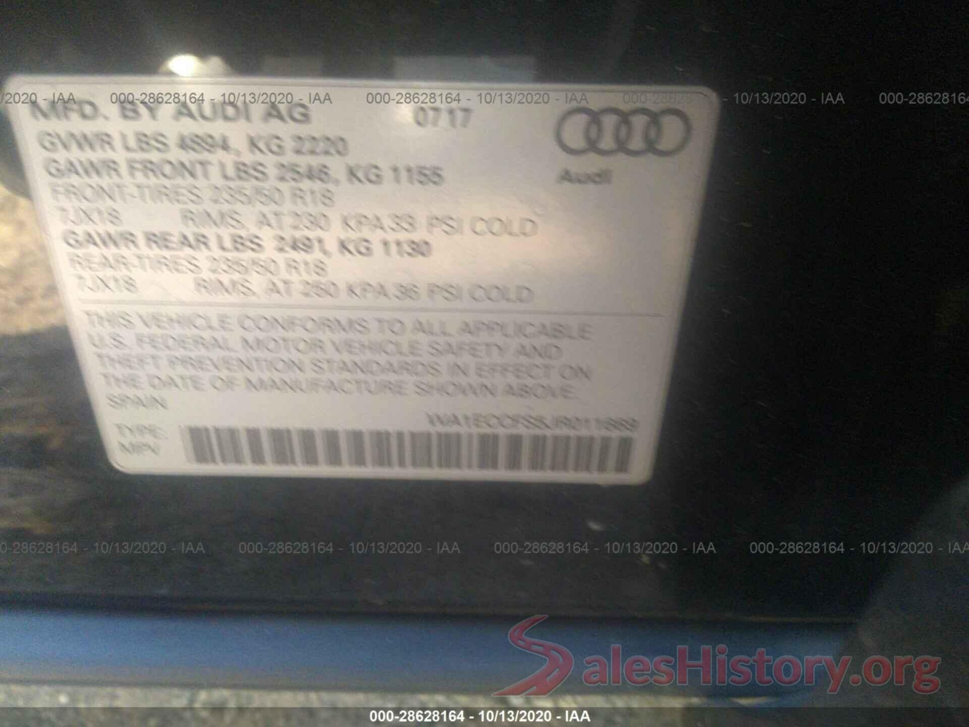 WA1ECCFS5JR011669 2018 AUDI Q3