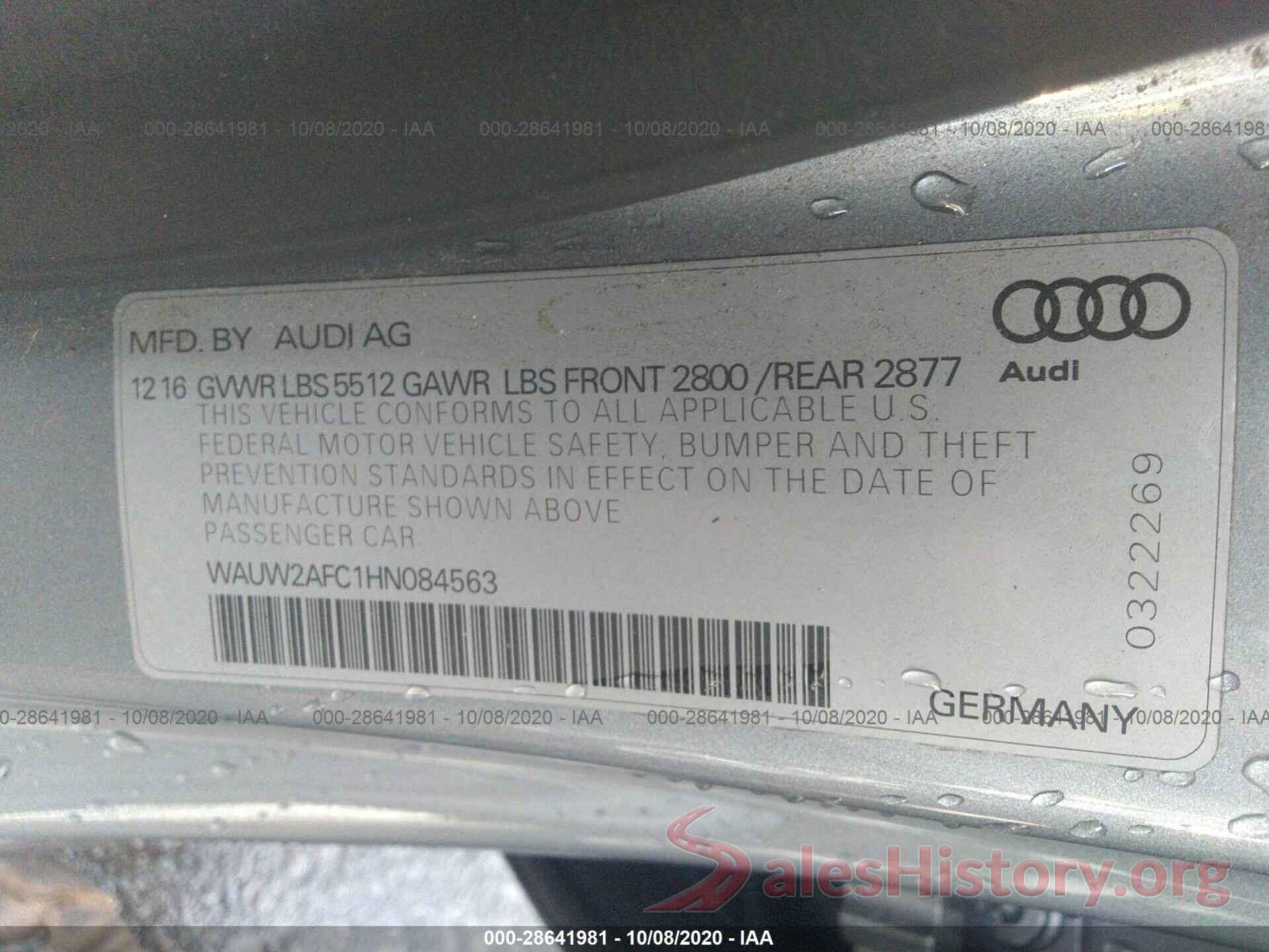 WAUW2AFC1HN084563 2017 AUDI A7