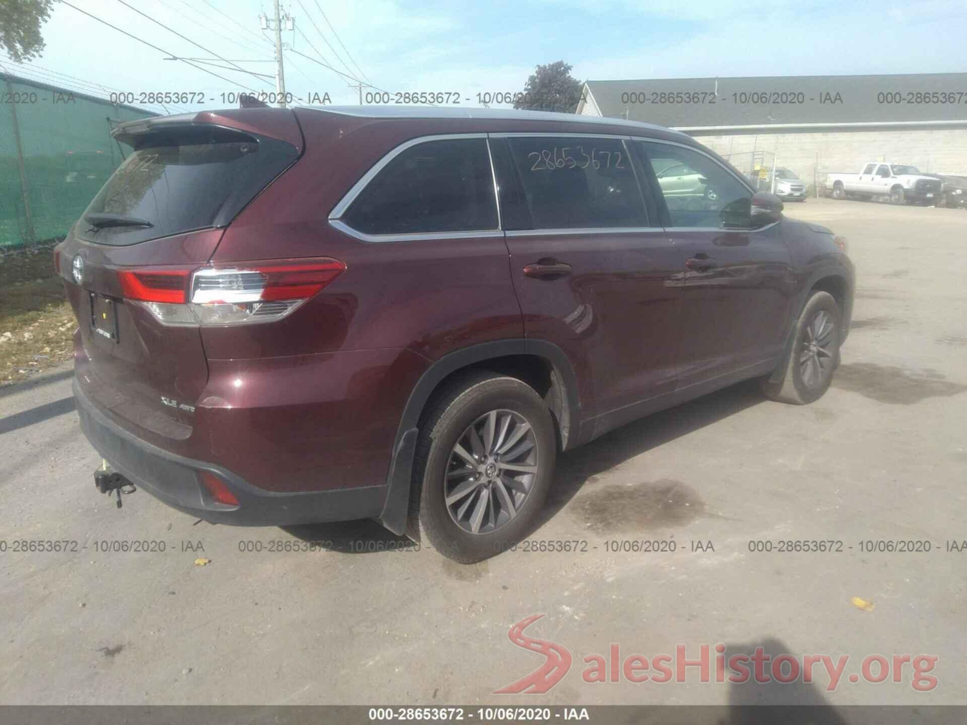 5TDJZRFH3KS705497 2019 TOYOTA HIGHLANDER