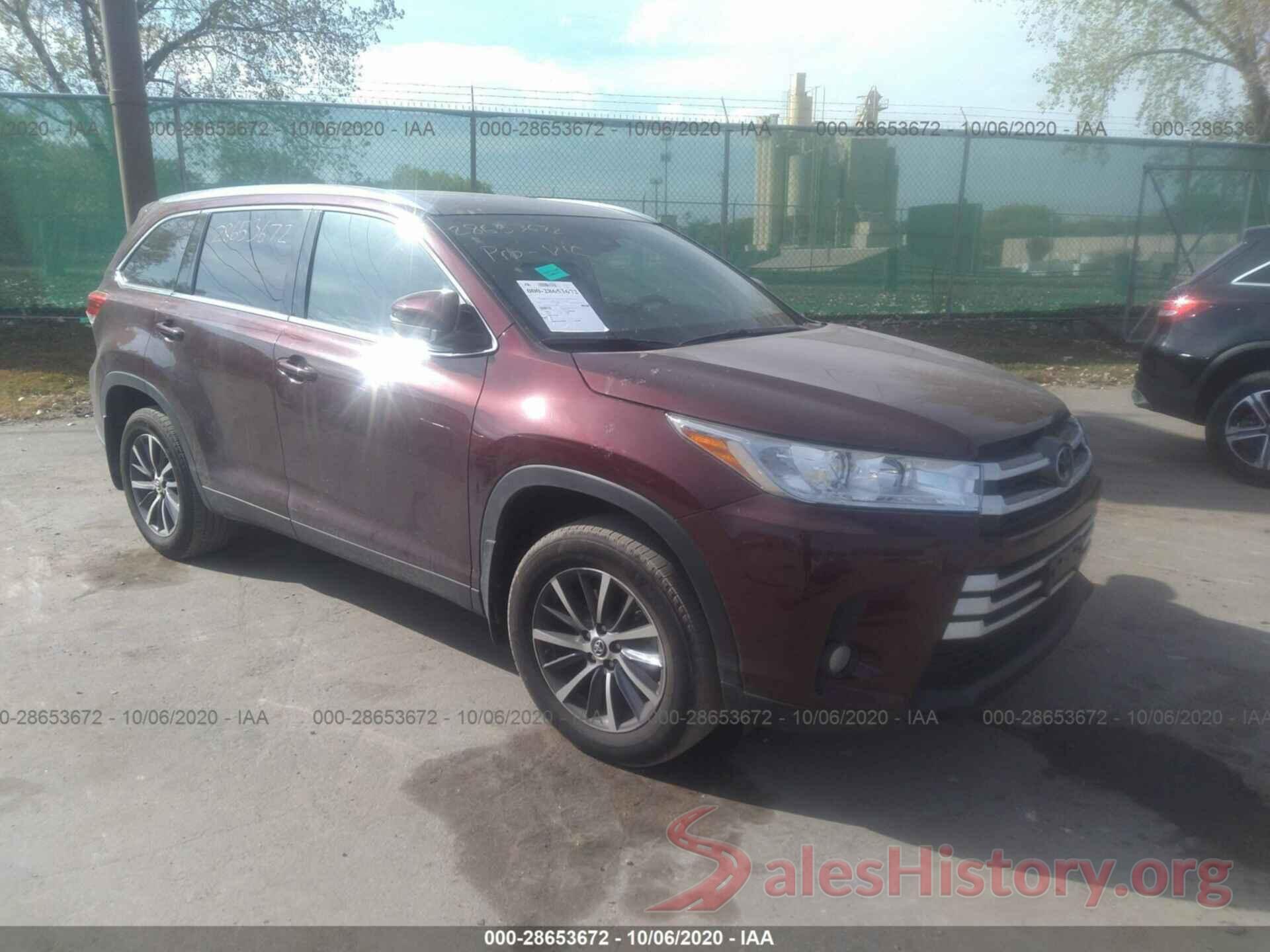 5TDJZRFH3KS705497 2019 TOYOTA HIGHLANDER