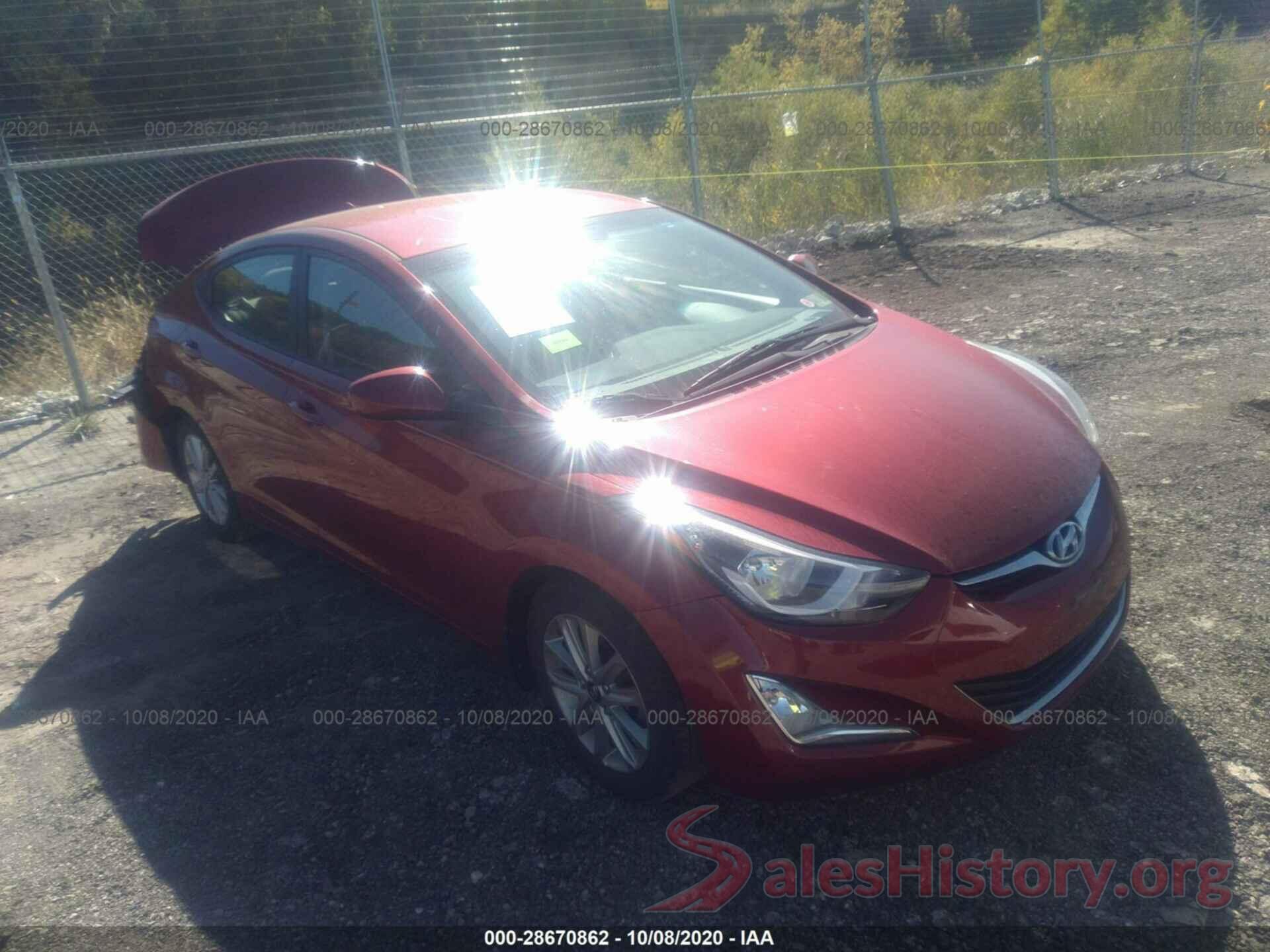 5NPDH4AEXGH722889 2016 HYUNDAI ELANTRA