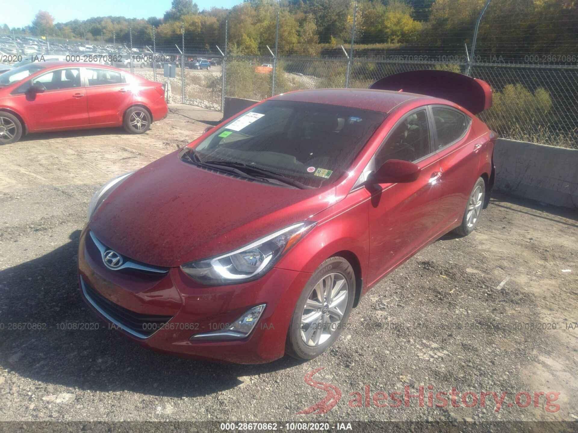 5NPDH4AEXGH722889 2016 HYUNDAI ELANTRA