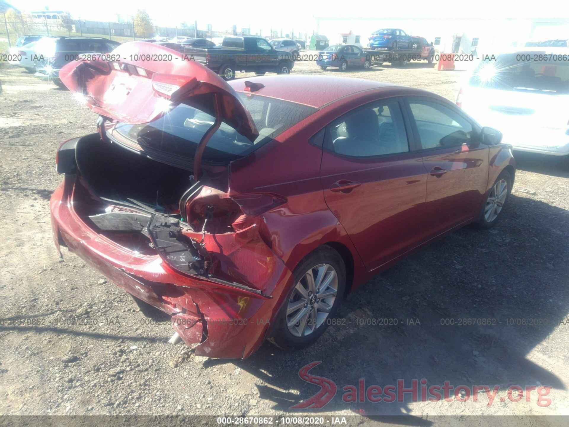 5NPDH4AEXGH722889 2016 HYUNDAI ELANTRA