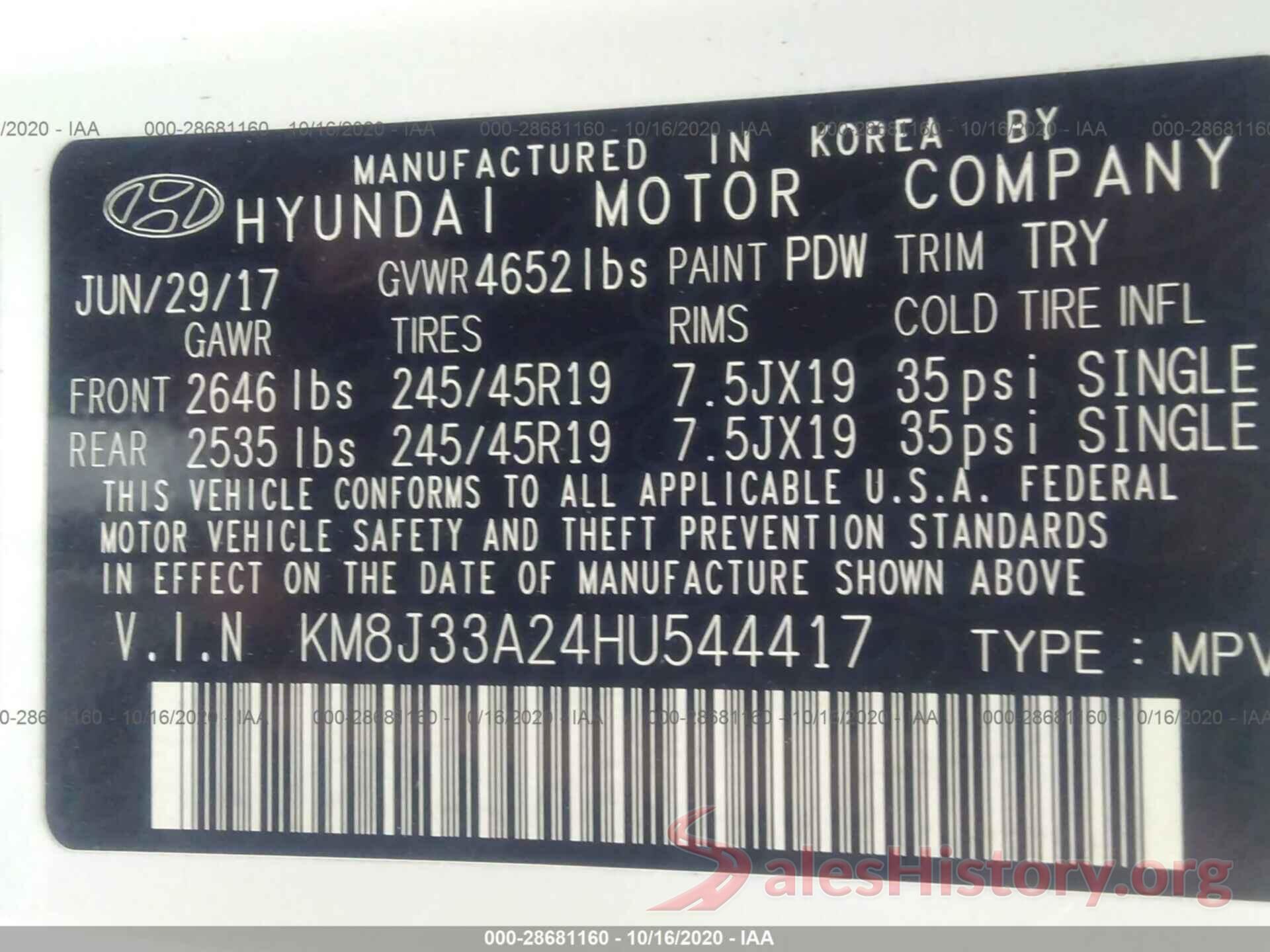 KM8J33A24HU544417 2017 HYUNDAI TUCSON