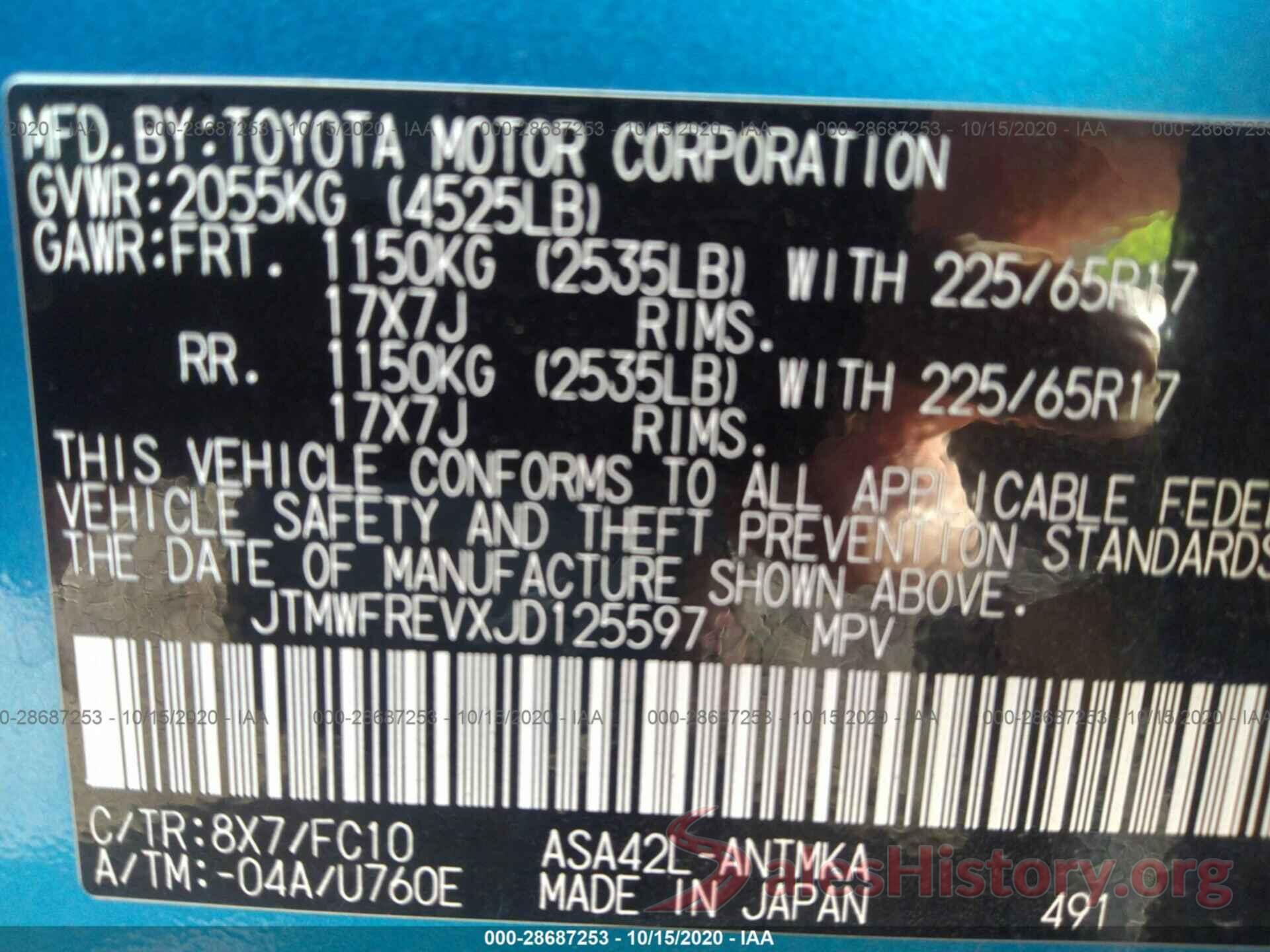 JTMWFREVXJD125597 2018 TOYOTA RAV4