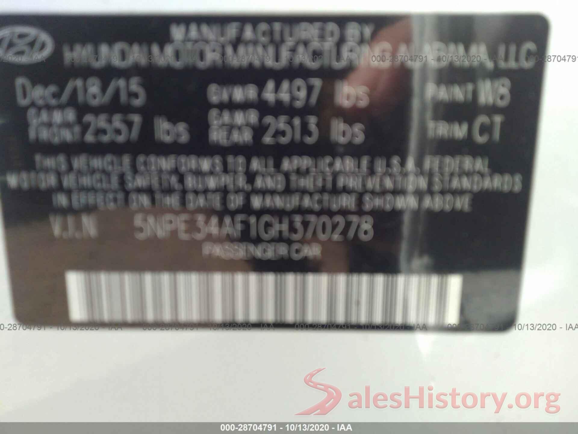 5NPE34AF1GH370278 2016 HYUNDAI SONATA