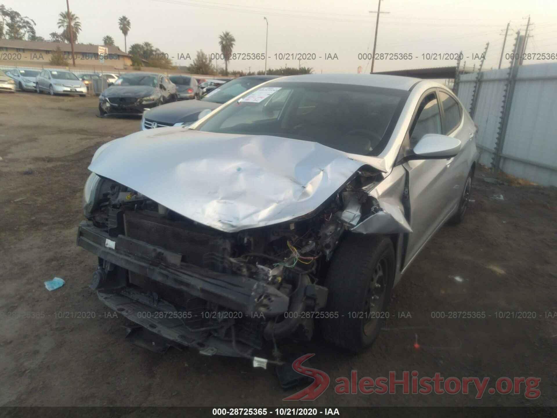 5NPDH4AE8GH690525 2016 HYUNDAI ELANTRA