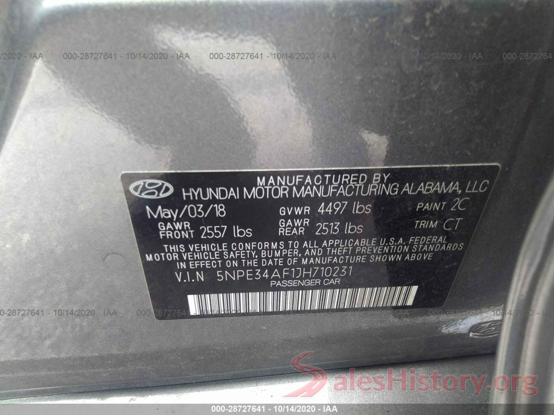 5NPE34AF1JH710231 2018 HYUNDAI SONATA