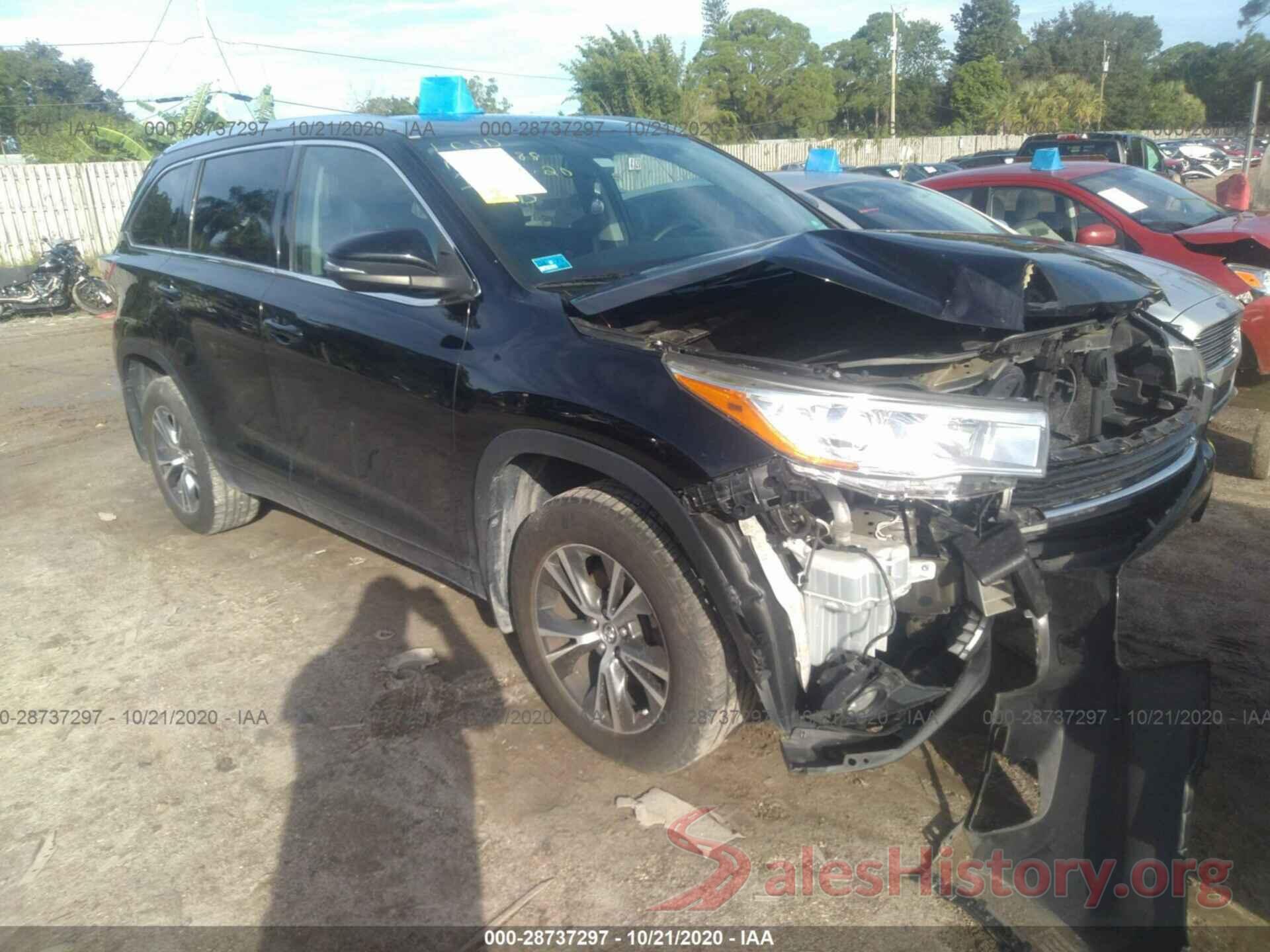 5TDJKRFH2GS245647 2016 TOYOTA HIGHLANDER