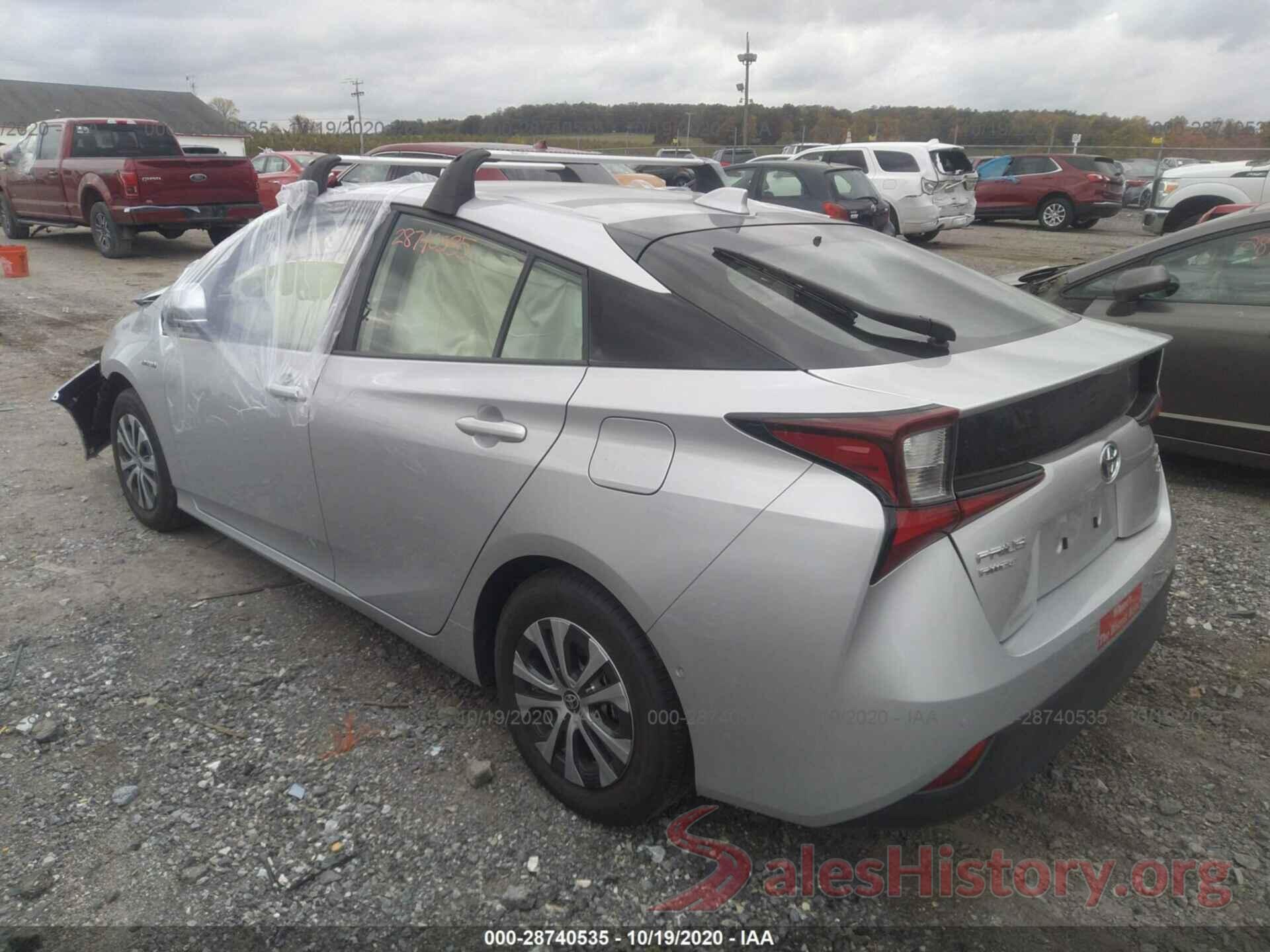 JTDL9RFUXL3017943 2020 TOYOTA PRIUS