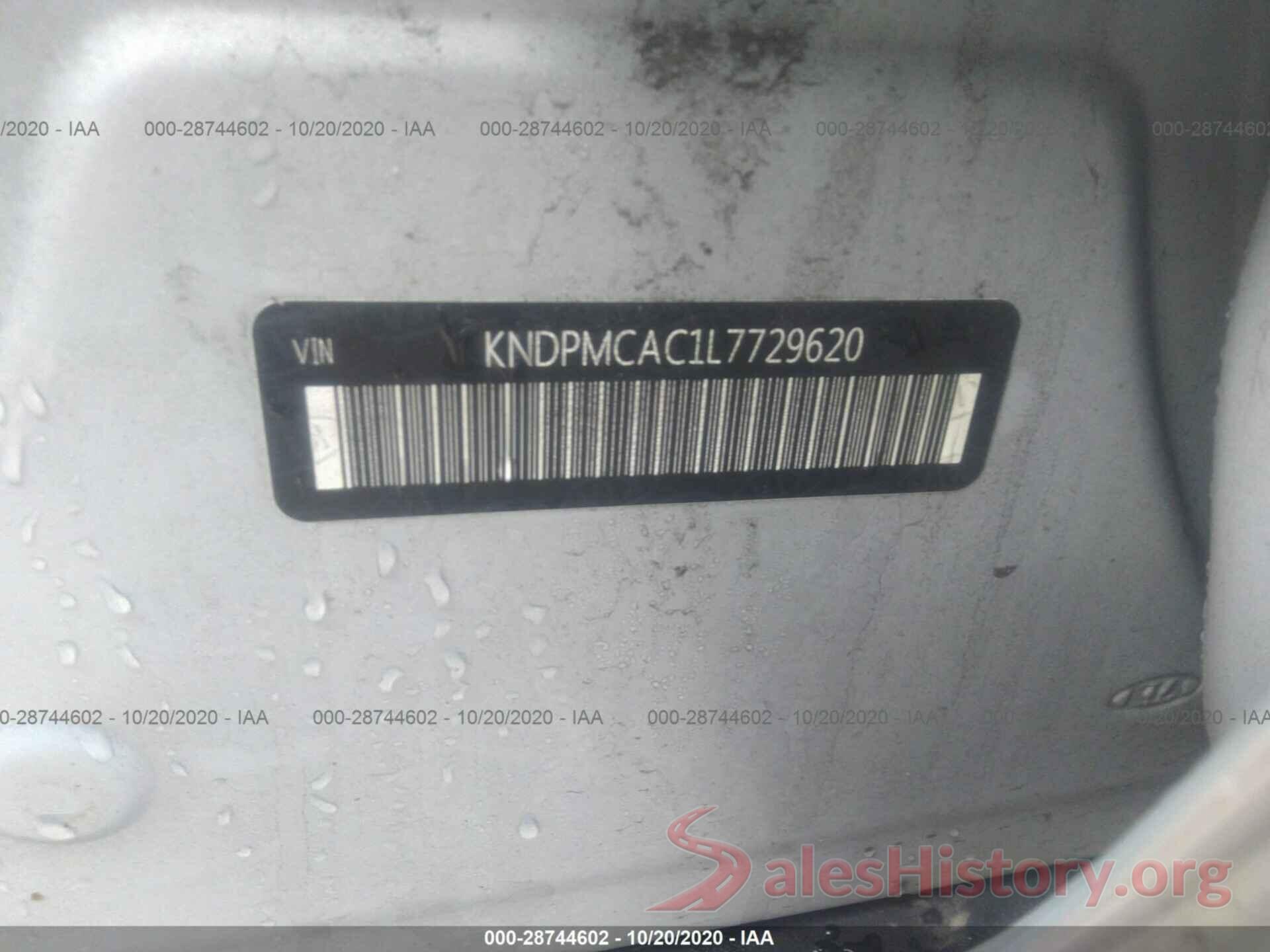 KNDPMCAC1L7729620 2020 KIA SPORTAGE