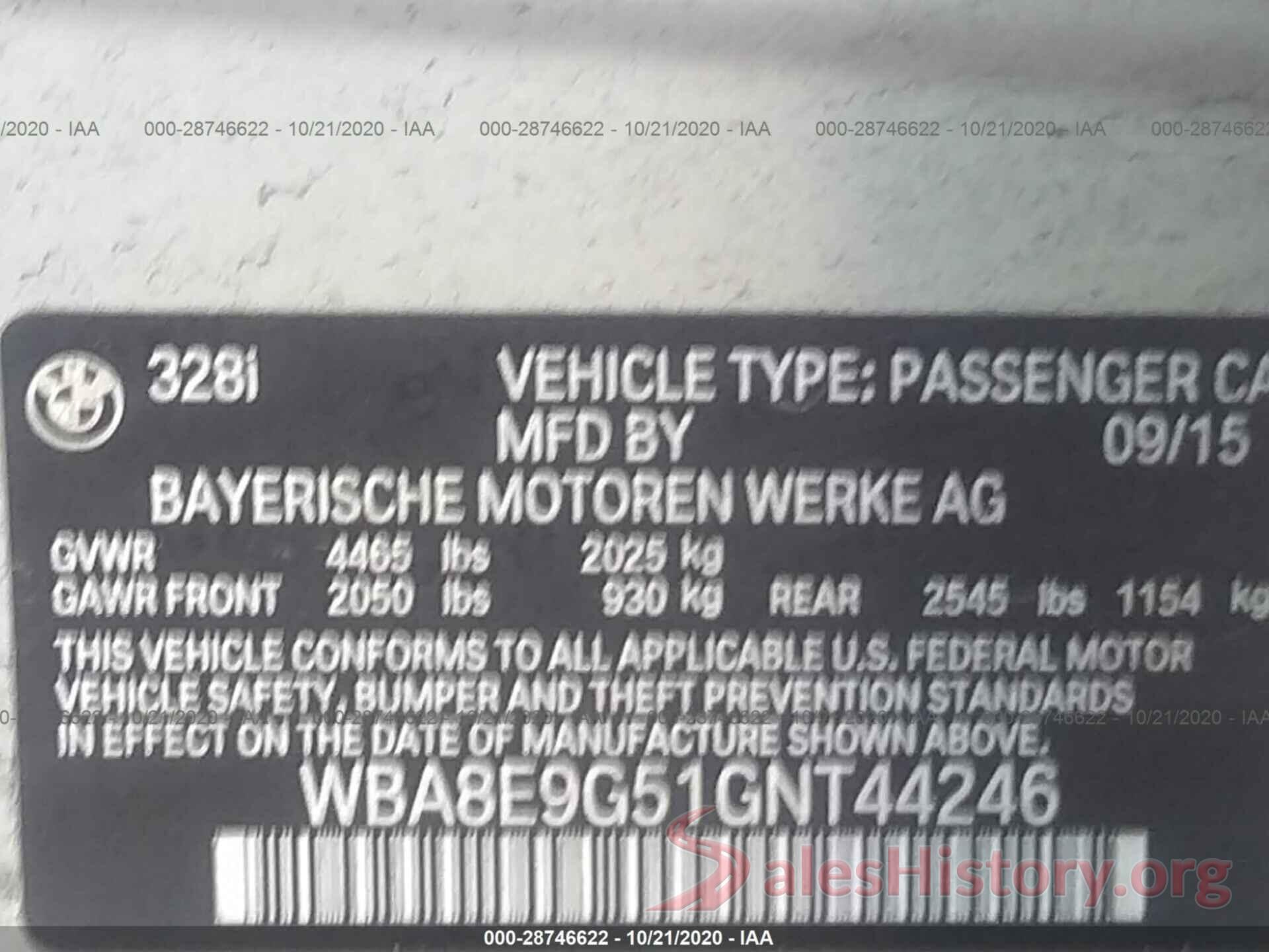 WBA8E9G51GNT44246 2016 BMW 3 SERIES