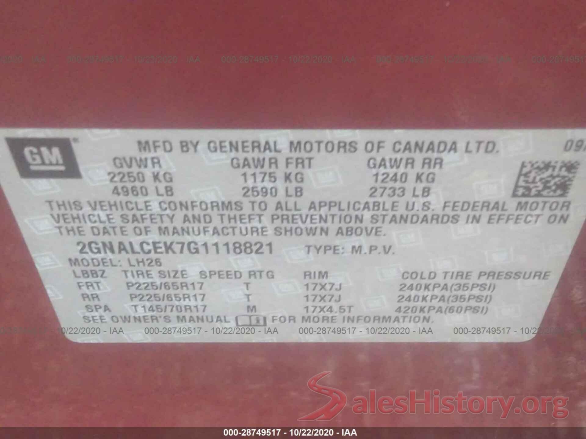 2GNALCEK7G1118821 2016 CHEVROLET EQUINOX