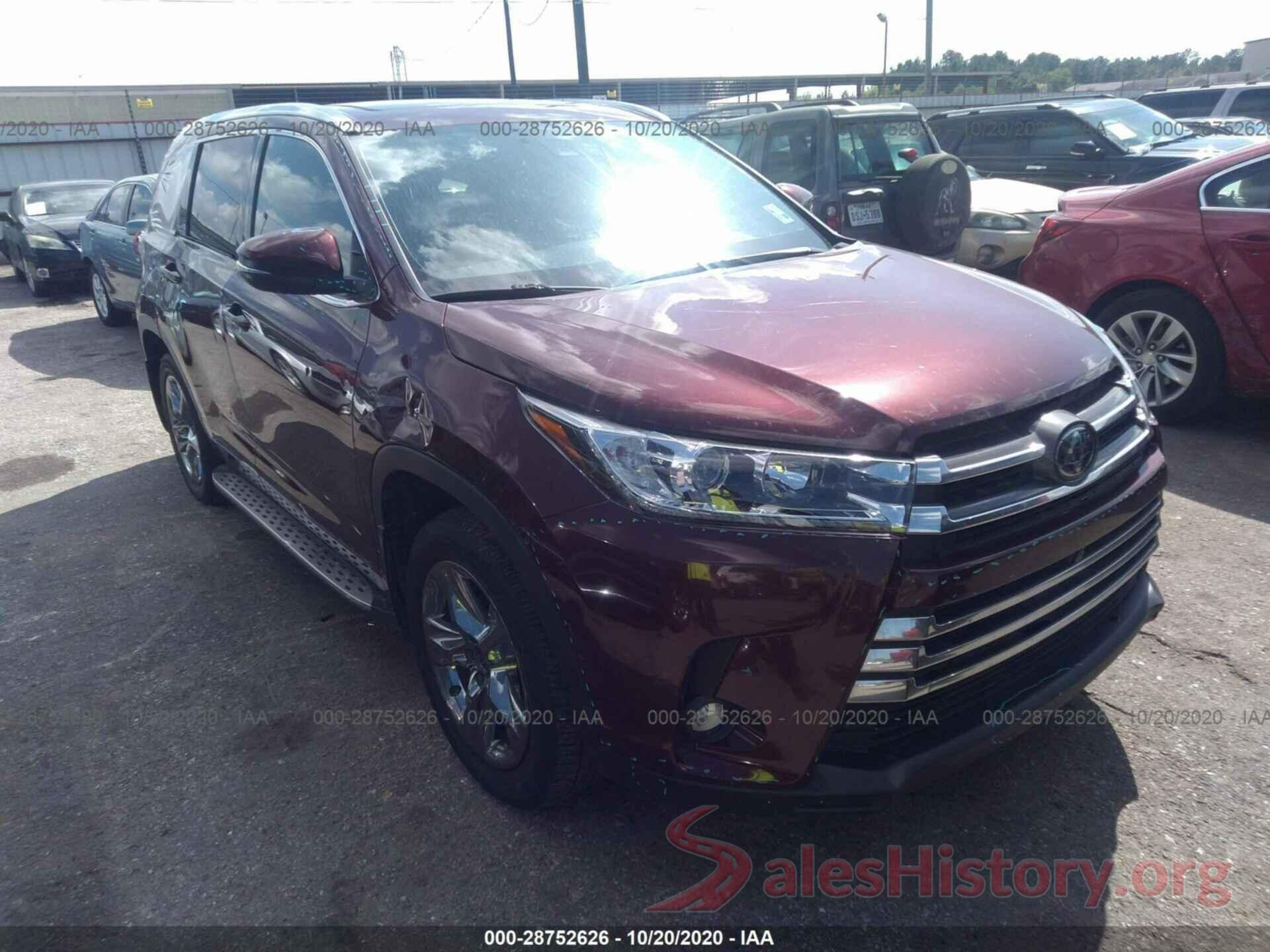 5TDYZRFH3KS292902 2019 TOYOTA HIGHLANDER