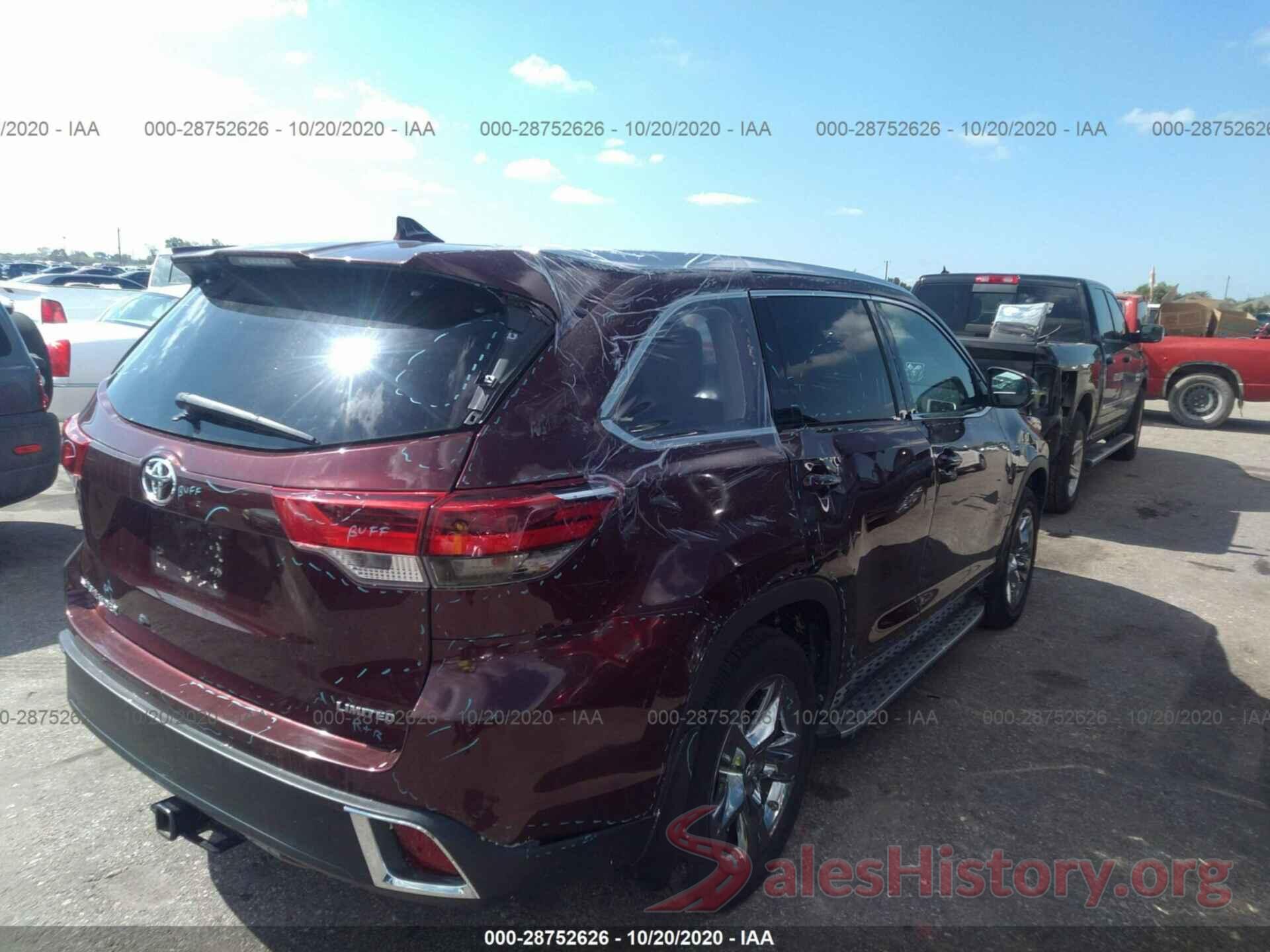 5TDYZRFH3KS292902 2019 TOYOTA HIGHLANDER