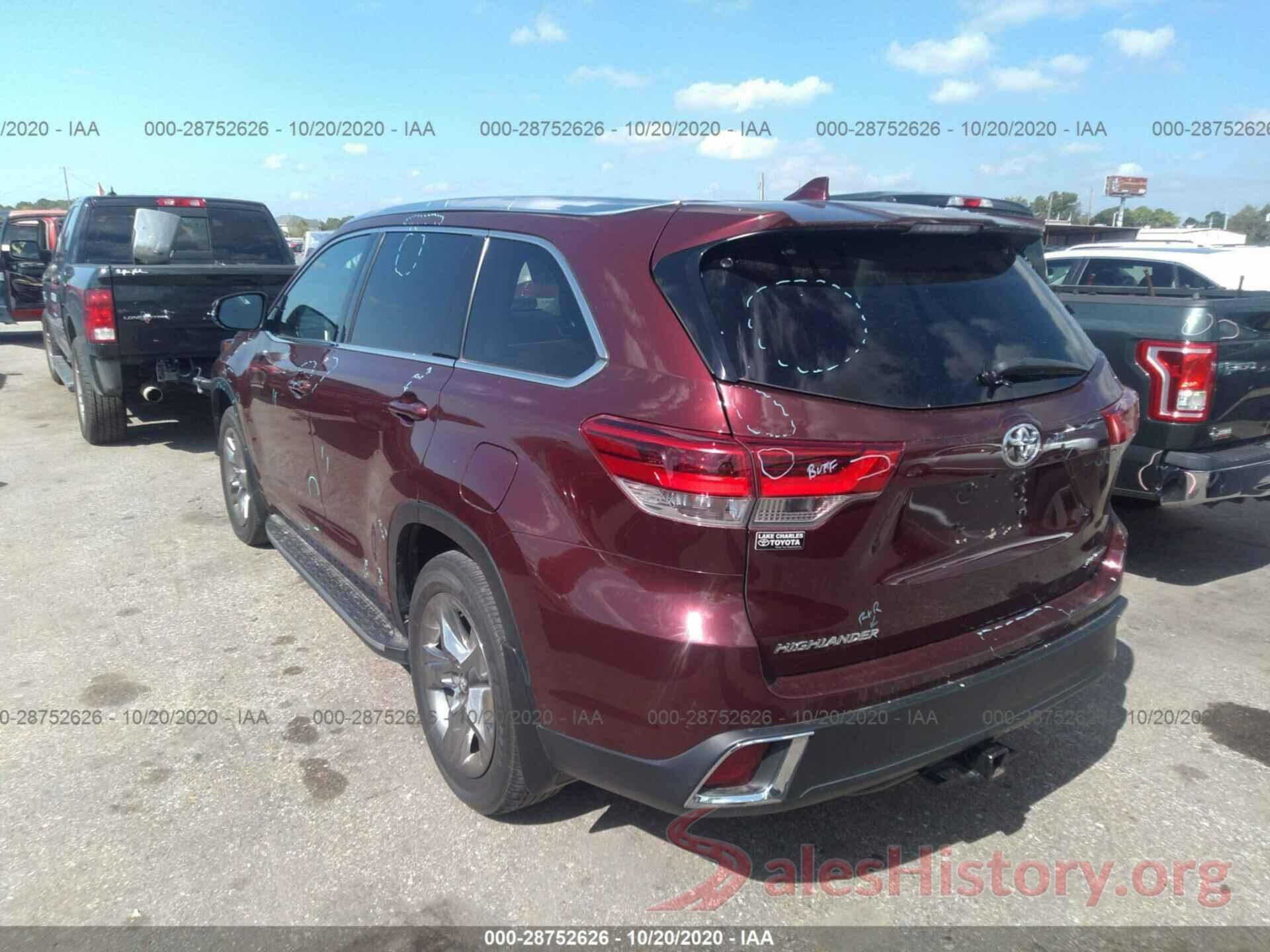 5TDYZRFH3KS292902 2019 TOYOTA HIGHLANDER