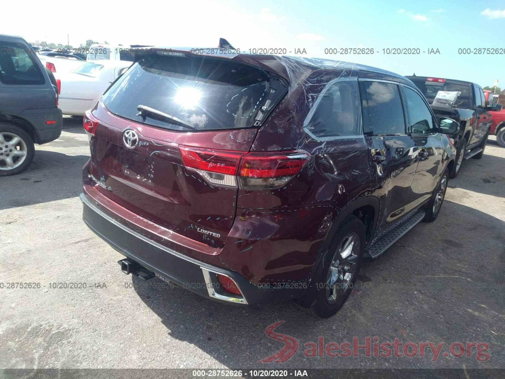 5TDYZRFH3KS292902 2019 TOYOTA HIGHLANDER