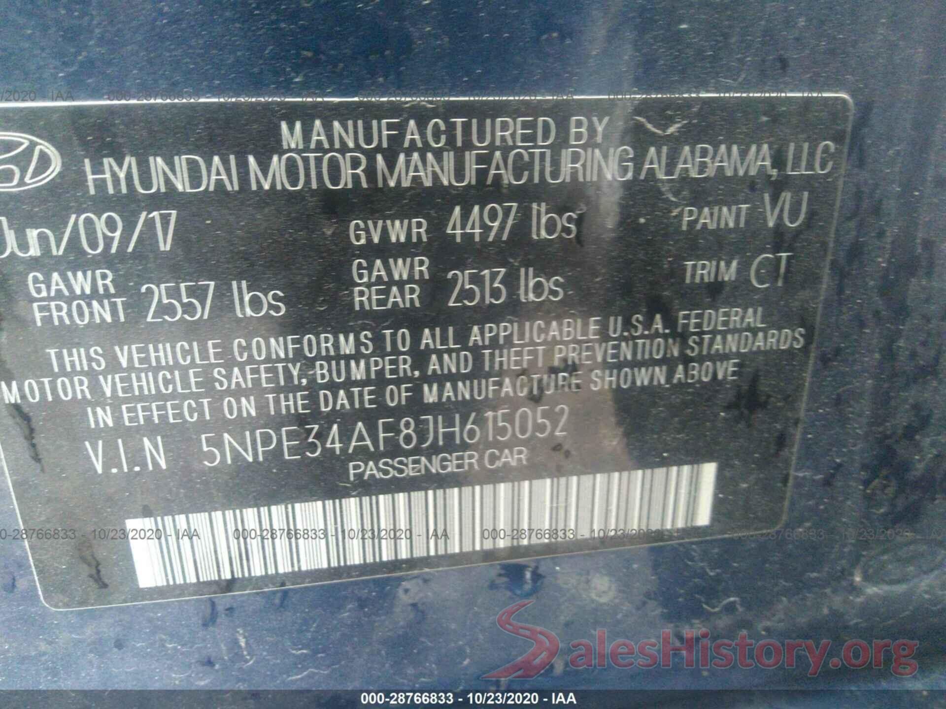 5NPE34AF8JH615052 2018 HYUNDAI SONATA